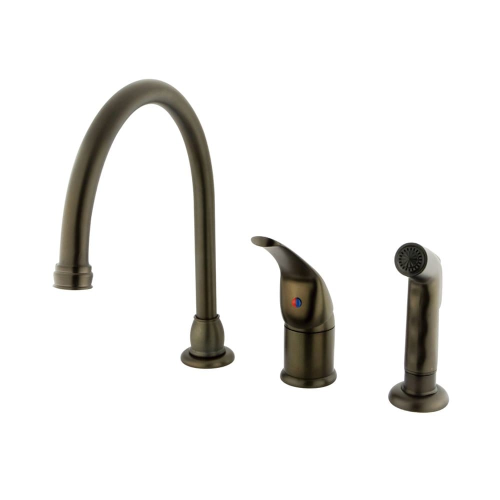 Elements of Design EB825 Oil-rubbed bronze Single Handle Deck-mount Kitchen Faucet ( Side Sprayer Included )