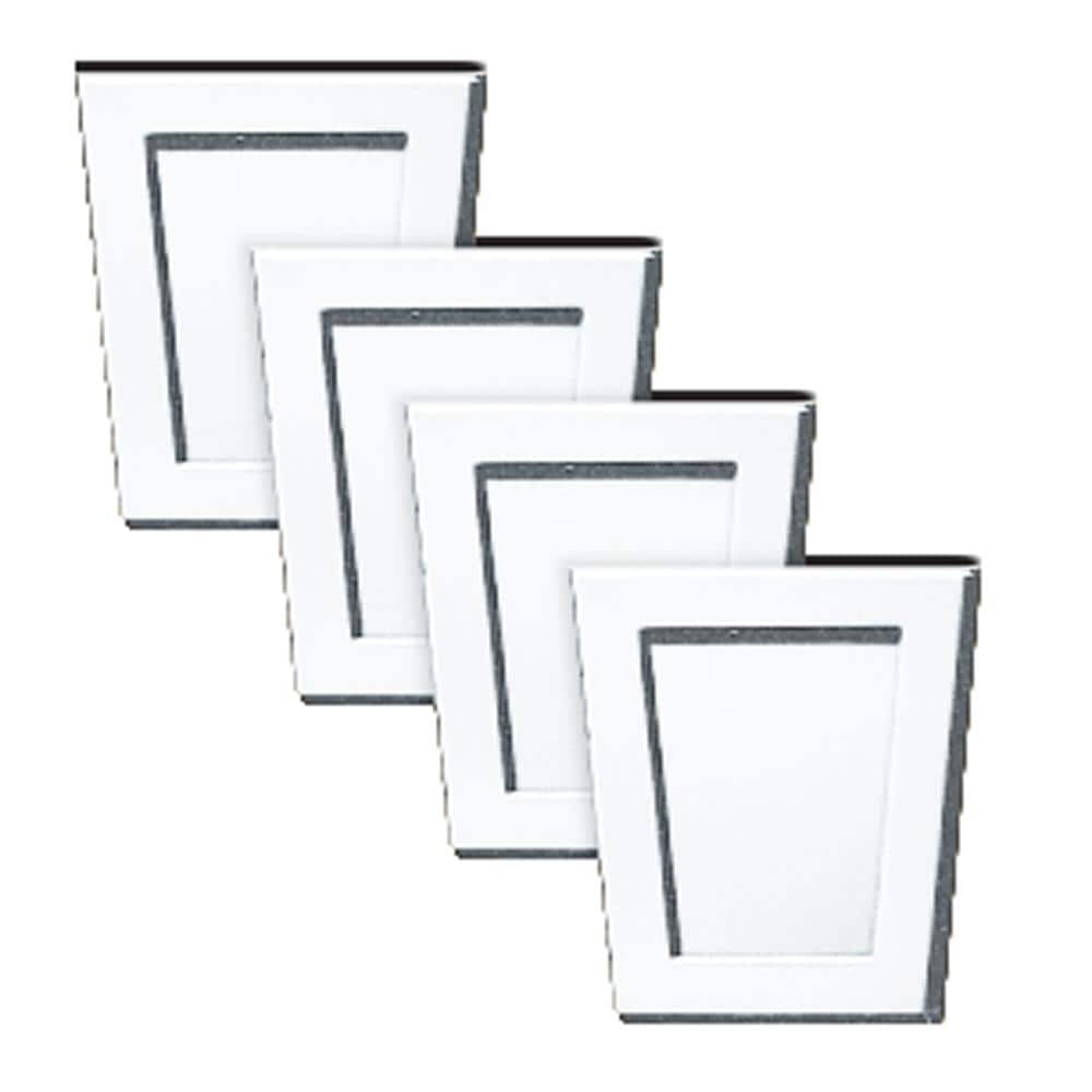 Builders Edge 180020001117 4 -Pack 4-in x 4.5-in Bright White Polypropylene Gable Vent Keystones