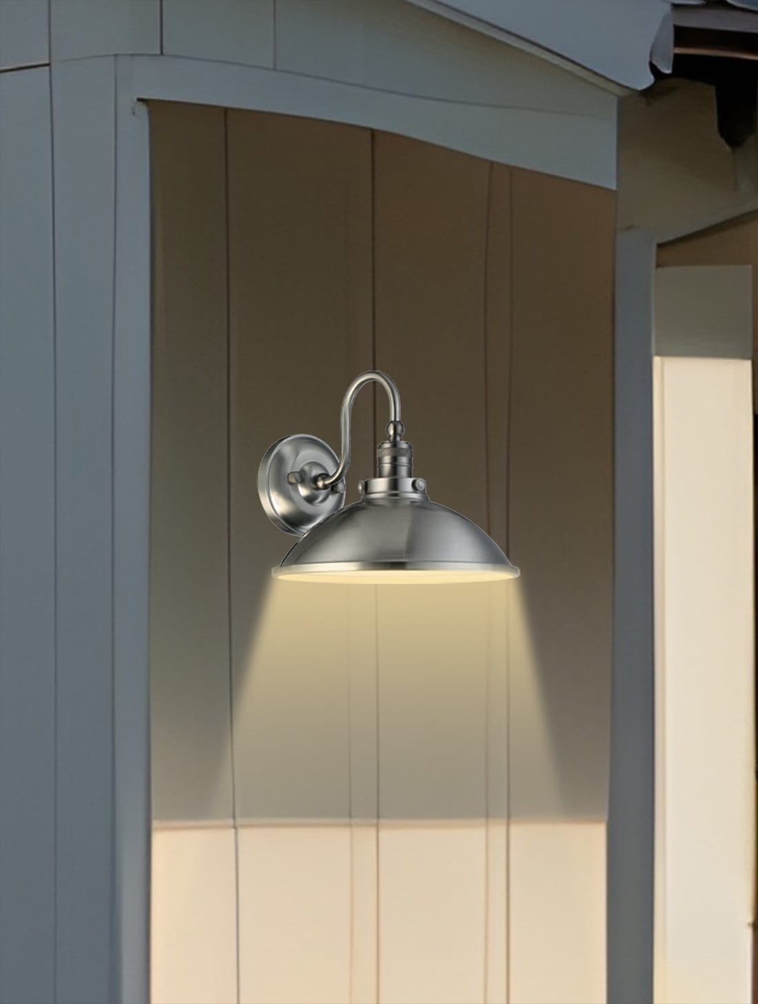 Minka Lavery 71169-A144-L Baytree Lane 1 -Light 9.75-in H Brushed Aluminum Hardwired Dark Sky Outdoor Wall Light