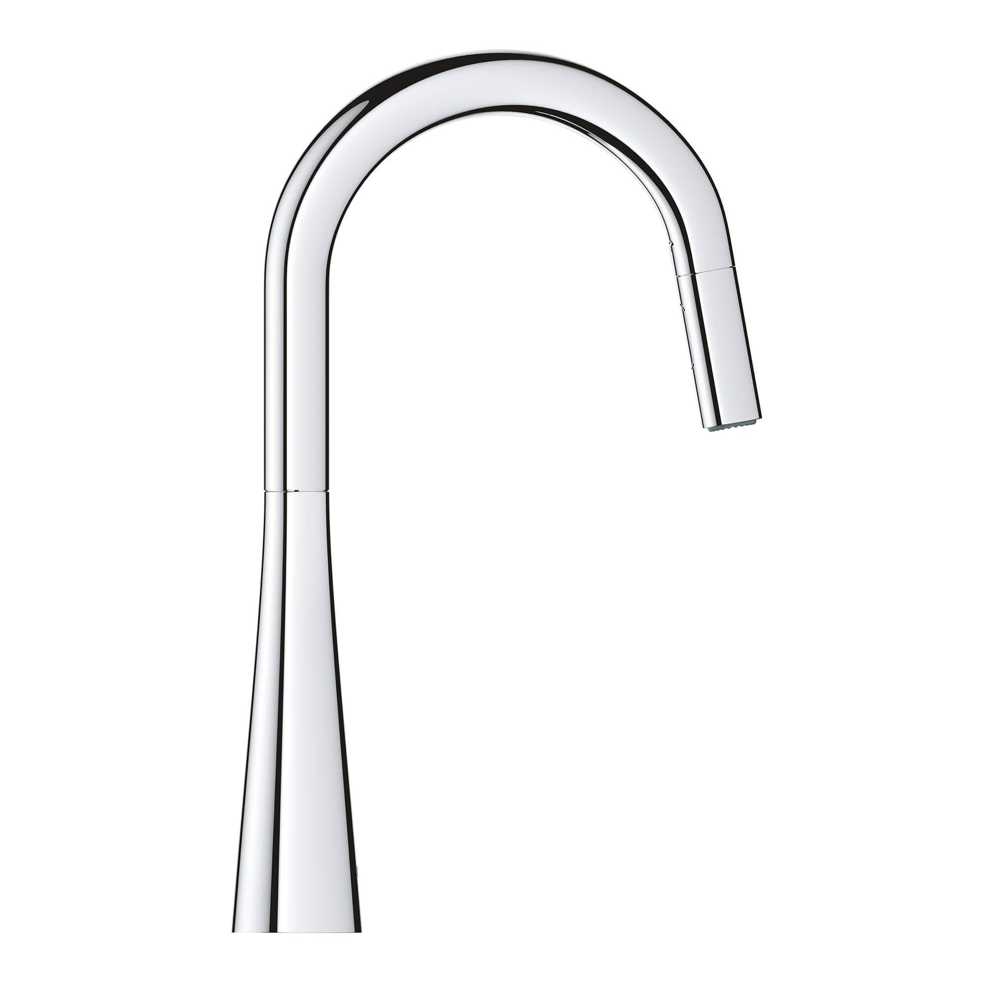 GROHE Zedra Starlight Chrome Single Handle Pull Down Kitchen Faucet   61291819 