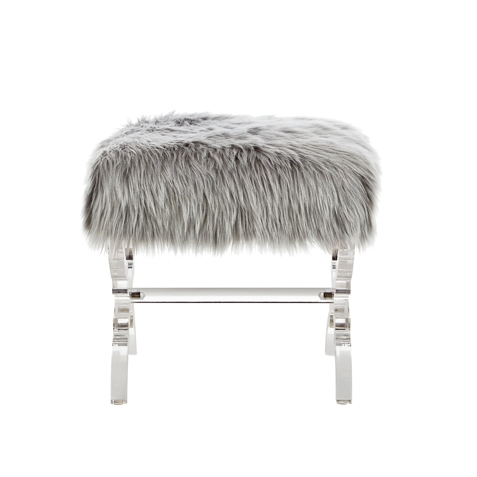 Inspired Home ON38-04GR-LS Reida Modern Grey Ottoman