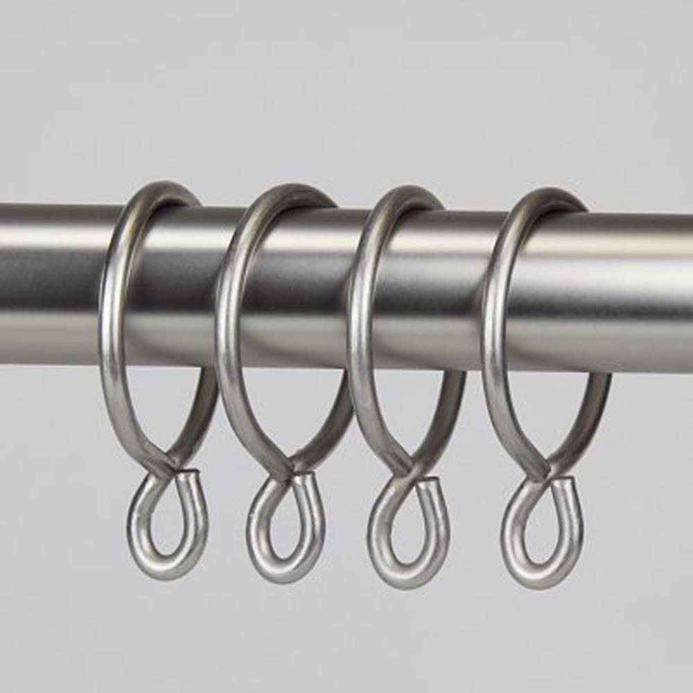 1", Silver 20-Pack Silver Metal Curtain Rings With Clips 
