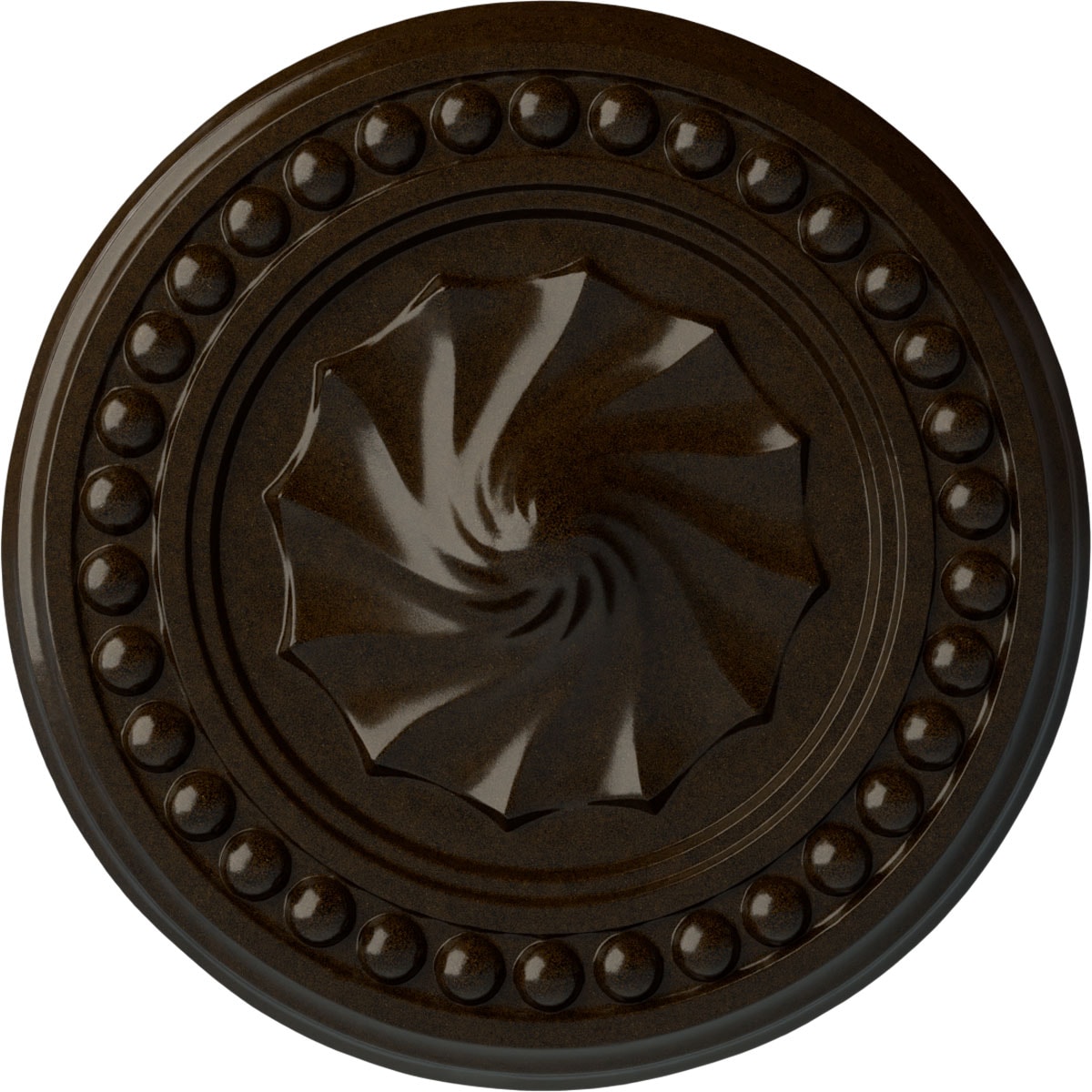 Ekena Millwork CM15FOBZS Foster Shell 15.75-in W x 15.75-in L Painted Bronze Polyurethane Whole Ceiling Medallion