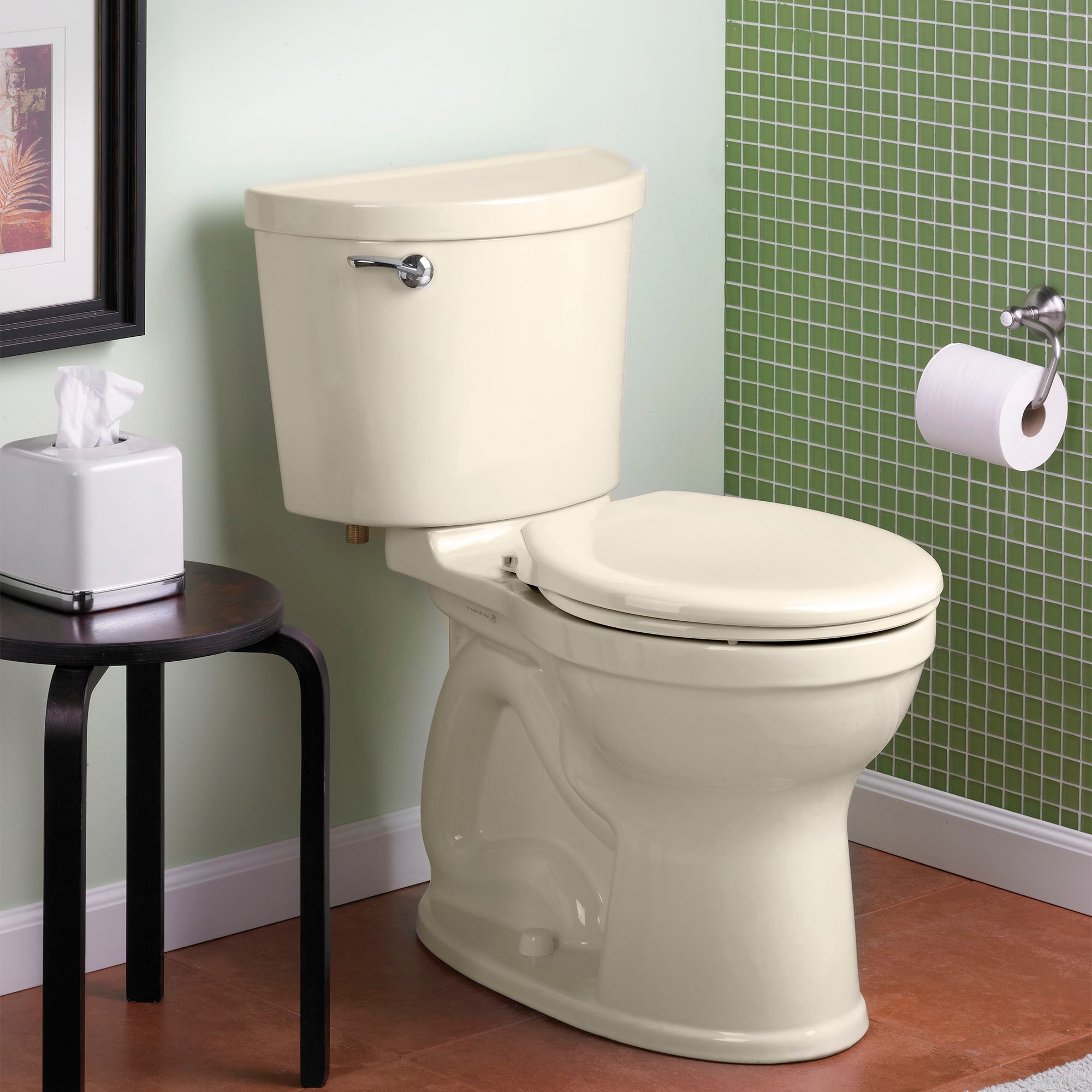 American Standard 211BA004.222 Champion Pro Linen Round Chair height 2-piece Toilet 12-in Rough-In WaterSense 1.28 GPF