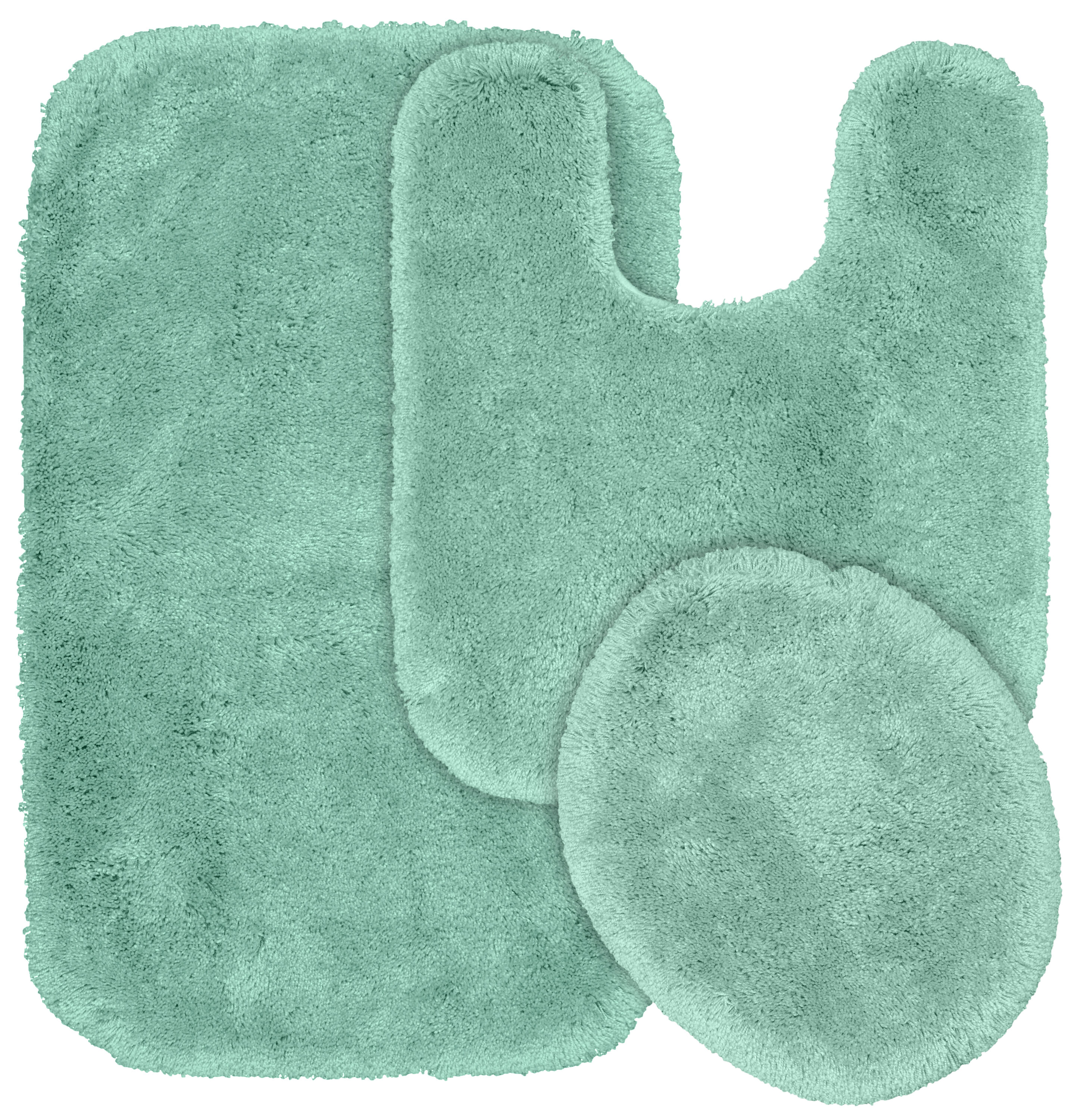 Garland Rug BA130W3P02I6 Finest Luxury 34-in x 21-in Sea Foam Nylon Bath mat set