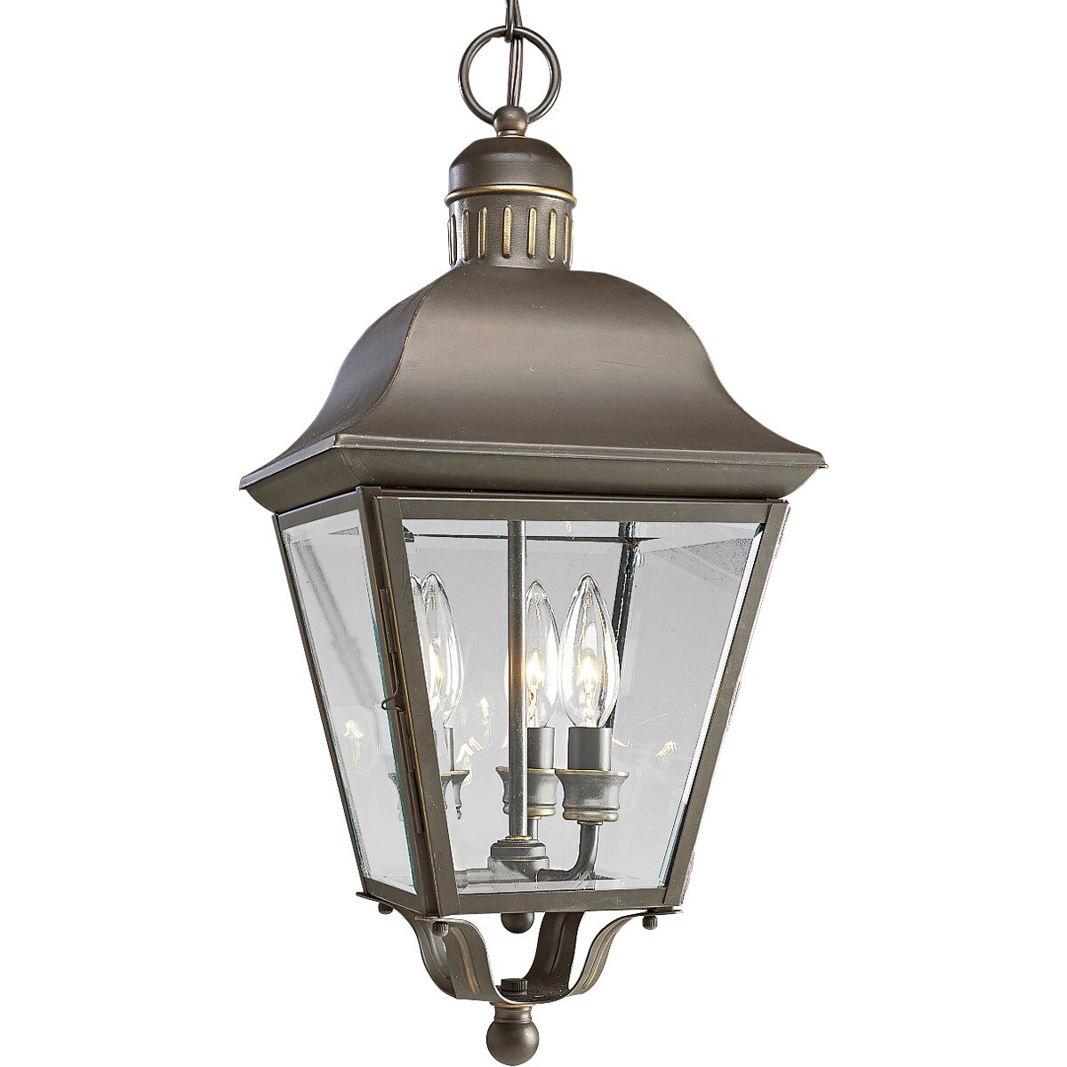 Progress Lighting Outdoor Antique Bronze Ceiling Hanging Lantern LED Porch Light 