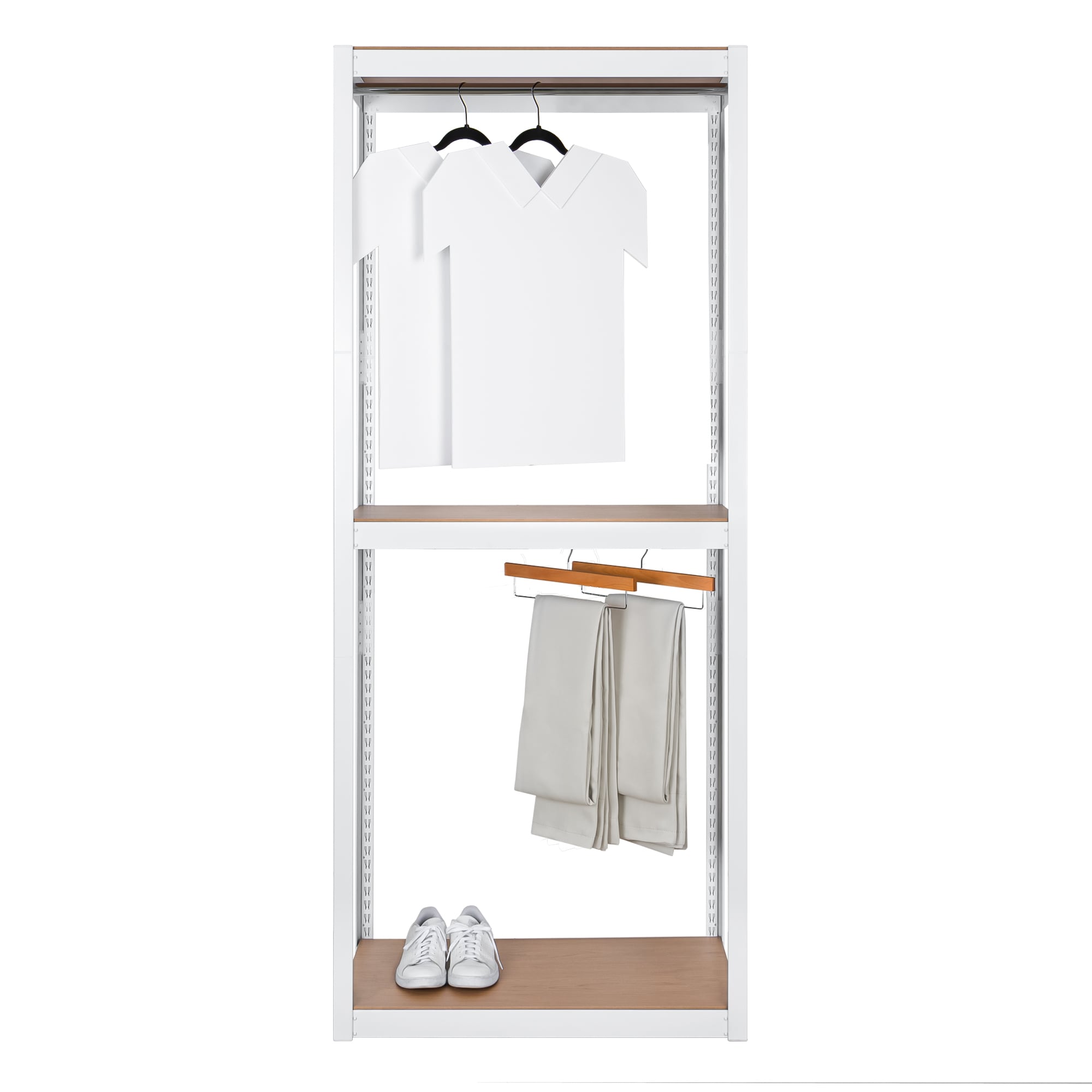 Best Home Fashion KEPSUUL-2H-MESH-WHTE Garment-Racks - View #3