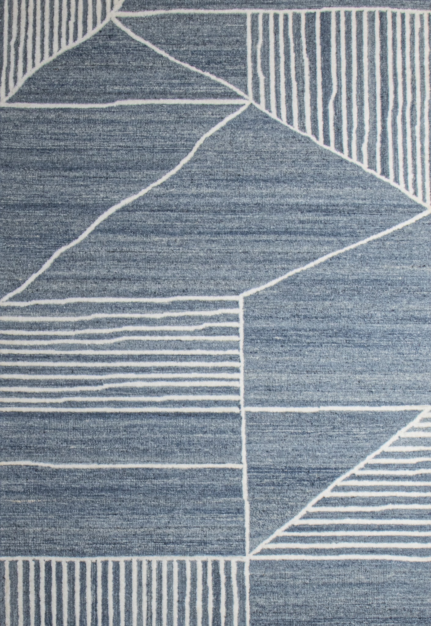 Bashian 649652328898 Verona 4 x 6 (ft) Wool Azure Rectangular Indoor Geometric Area rug