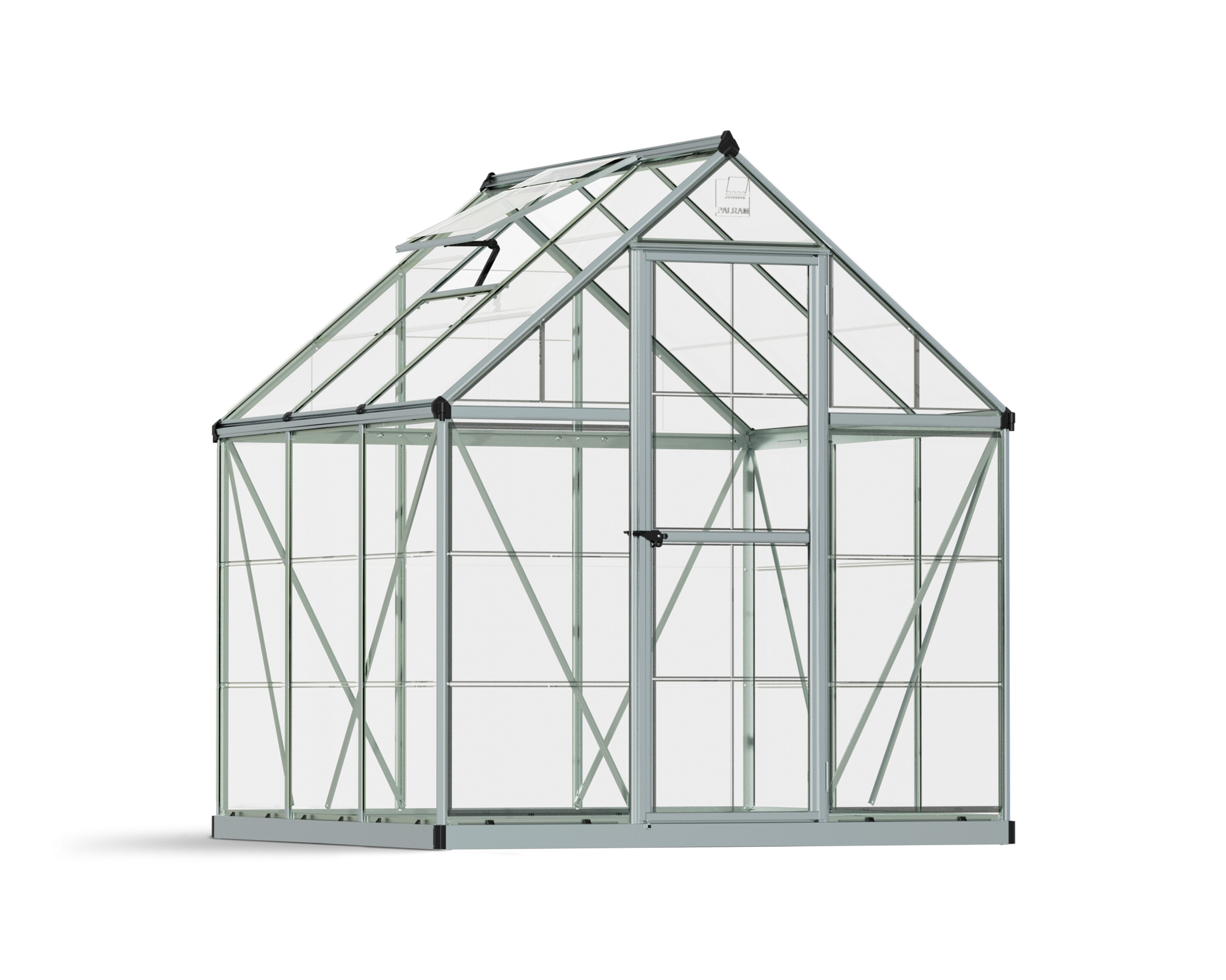 Harmony 6-ft L x 6-ft W x 6.825-ft H Silver Frame/Clear Panels Greenhouse | - Canopia by Palram 706768