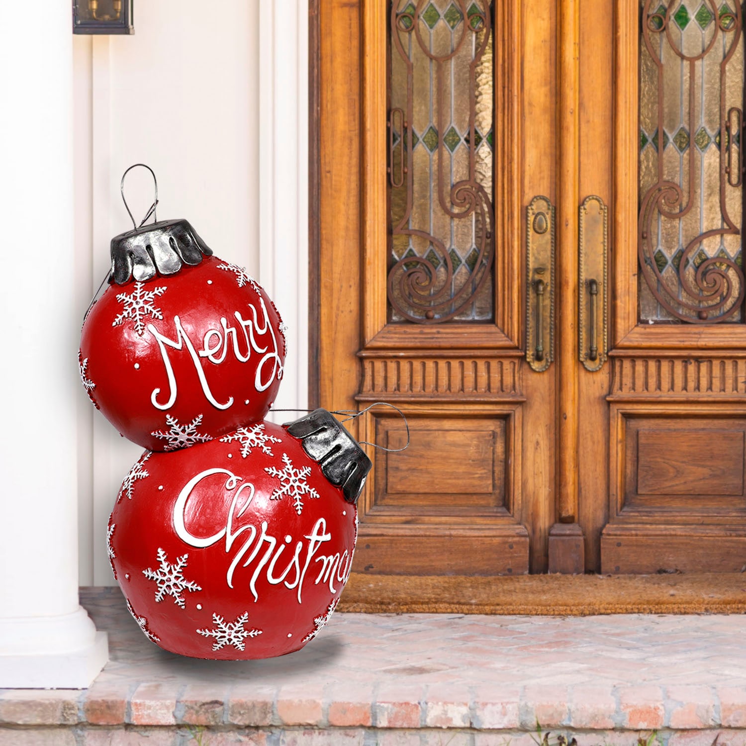 4-Count Metal Hanging Bells Christmas Decoration in Red Powder Coated  Finish