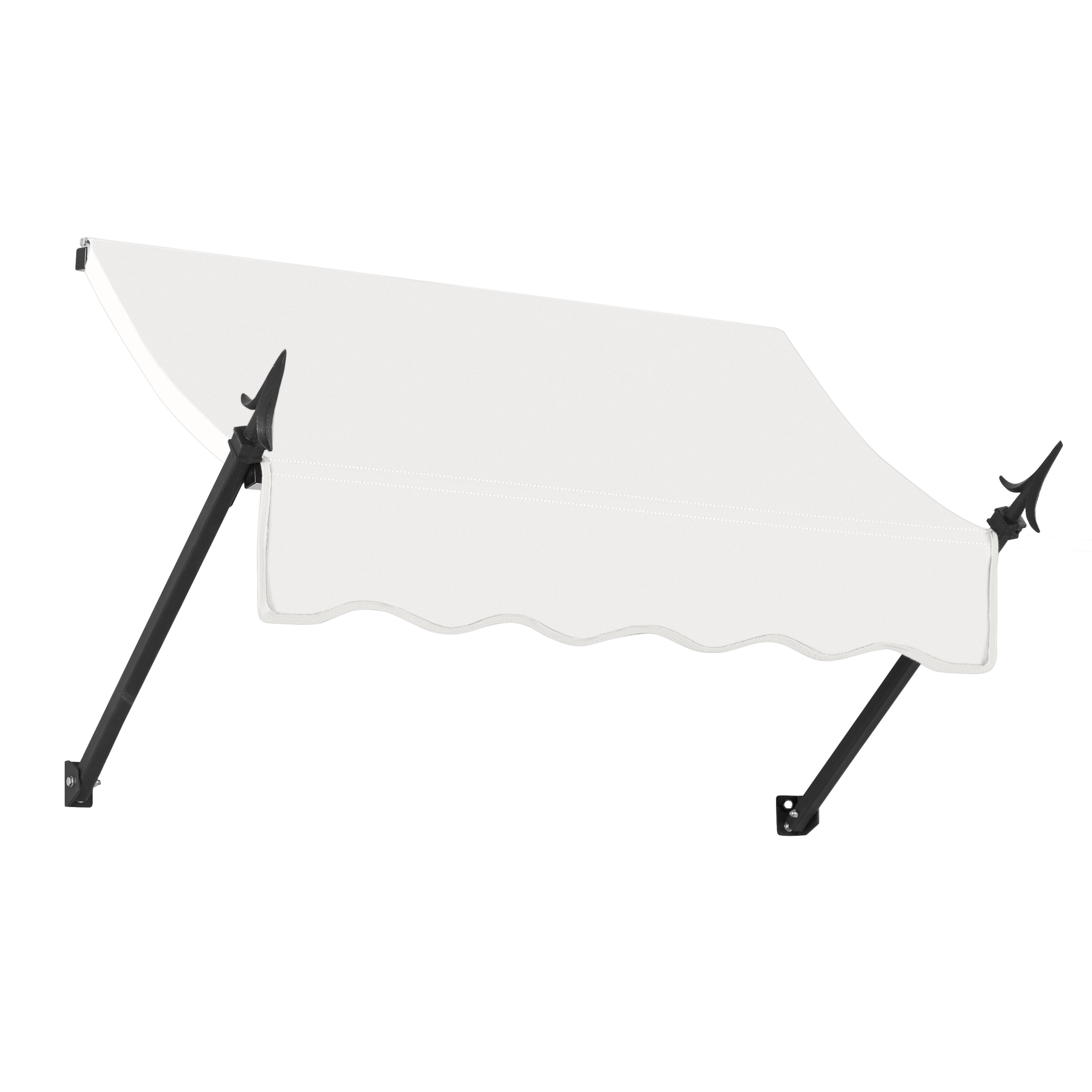 Awntech NO32-L-4W New Orleans 52.5-in Wide x 24-in Projection x 36-in Height Fabric Off White Solid Fixed Window/Door Awning
