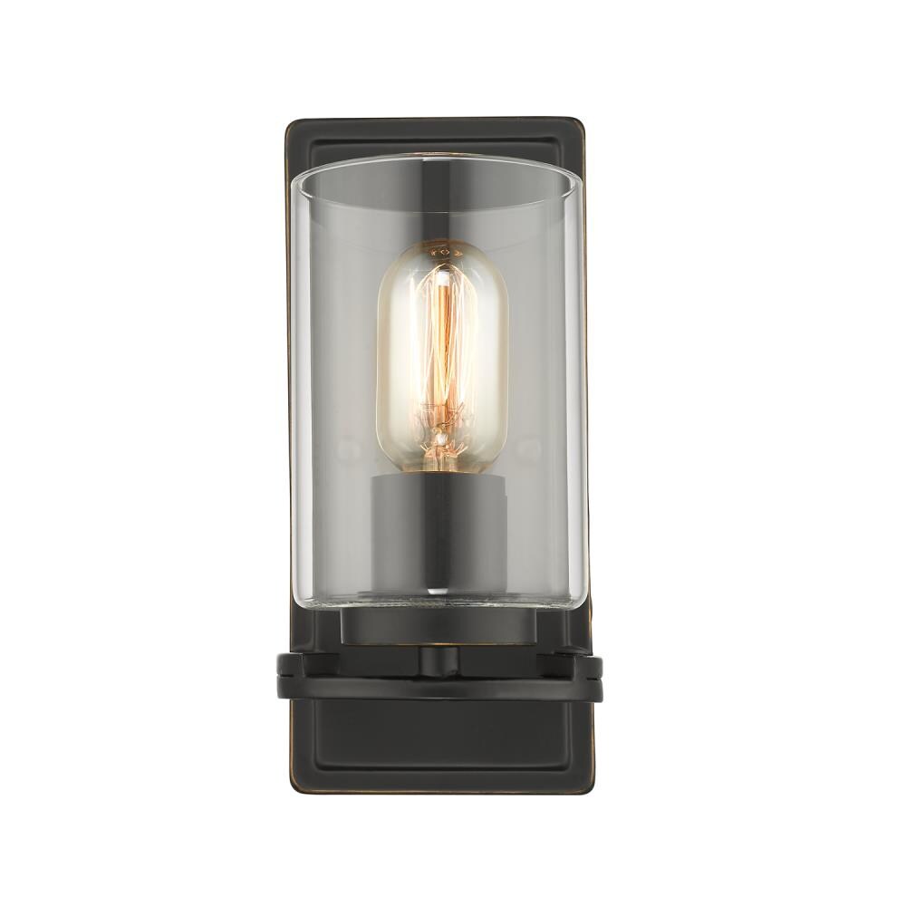 Golden Lighting 7041-1W BLK-CLR Monroe 4.5-in W 1-Light Black Transitional Wall Sconce