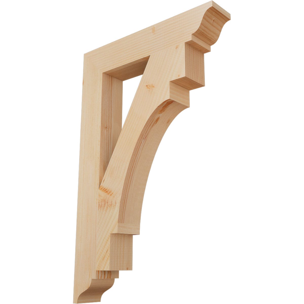 Ekena Millwork BKT04X22X34MRC01SDF Merced traditional smooth 3-1/2-in x 22-in x 34-in Douglas fir Brown Wood Standard bracket
