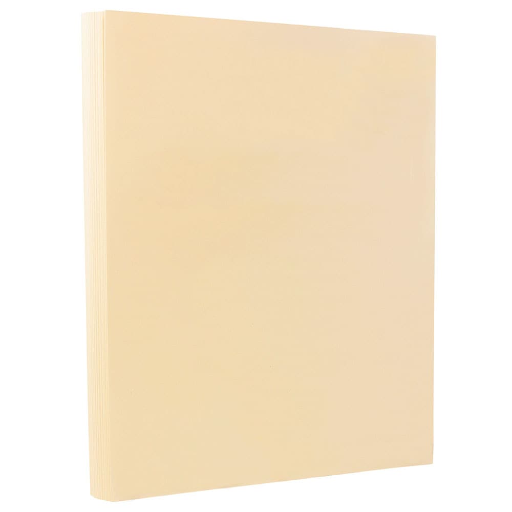 Jam Paper Vellum Bristol Cardstock, 8.5 x 11, 67 lb Cream, 50 Sheets/Pack, Beige