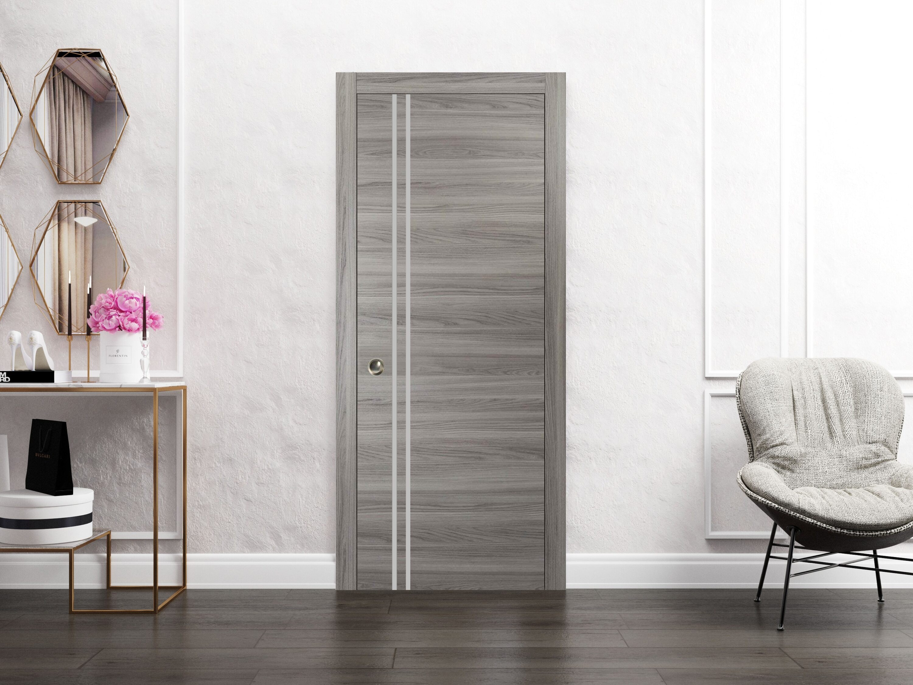 SARTODOORS Slab Barn Door Panel - Planum 0310 Ginger Ash - Sturdy ...