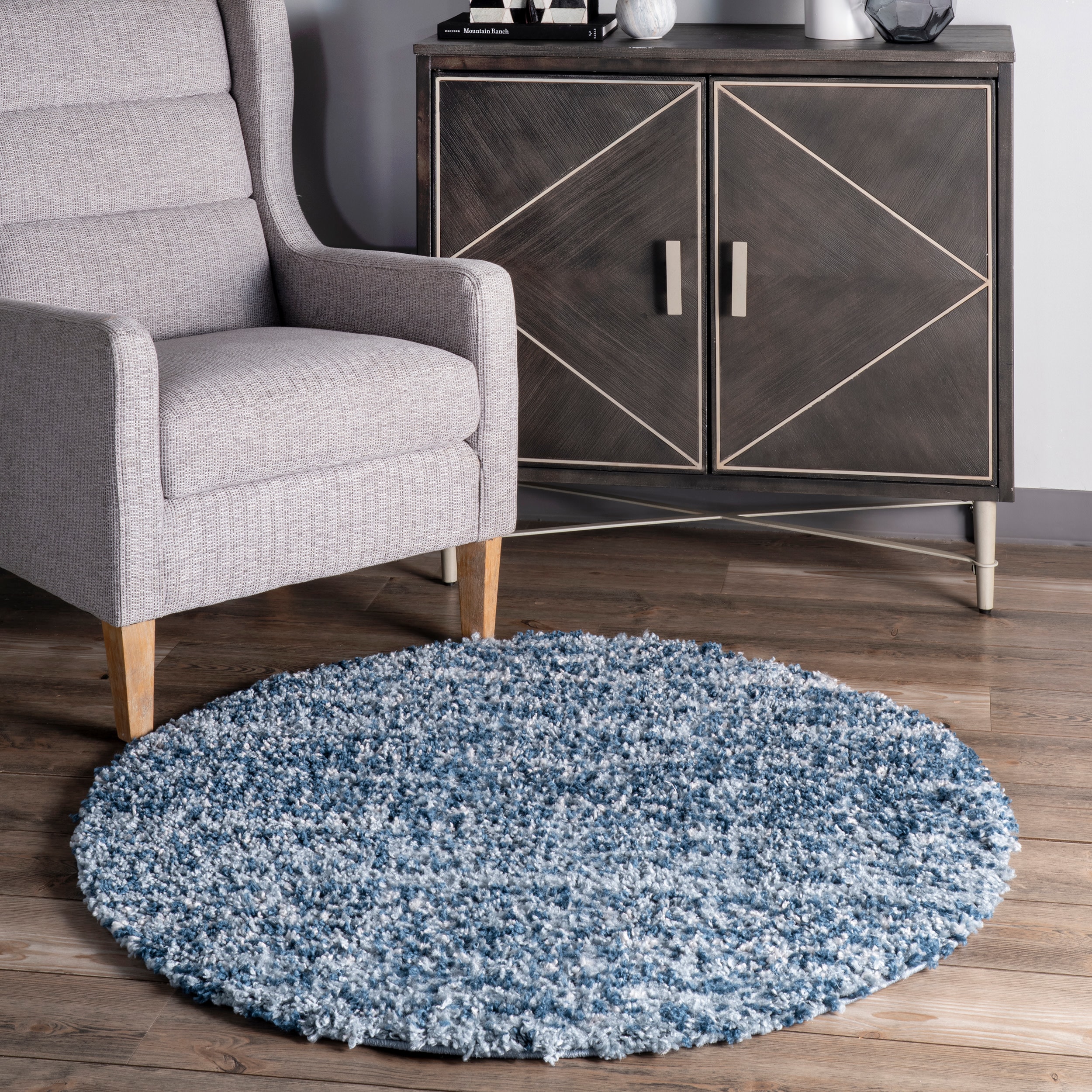 nuLOOM KKEL04C-O6709 Brooke 6 x 9 (ft) Loomed Polypropylene Blue Oval Indoor Solid Area rug