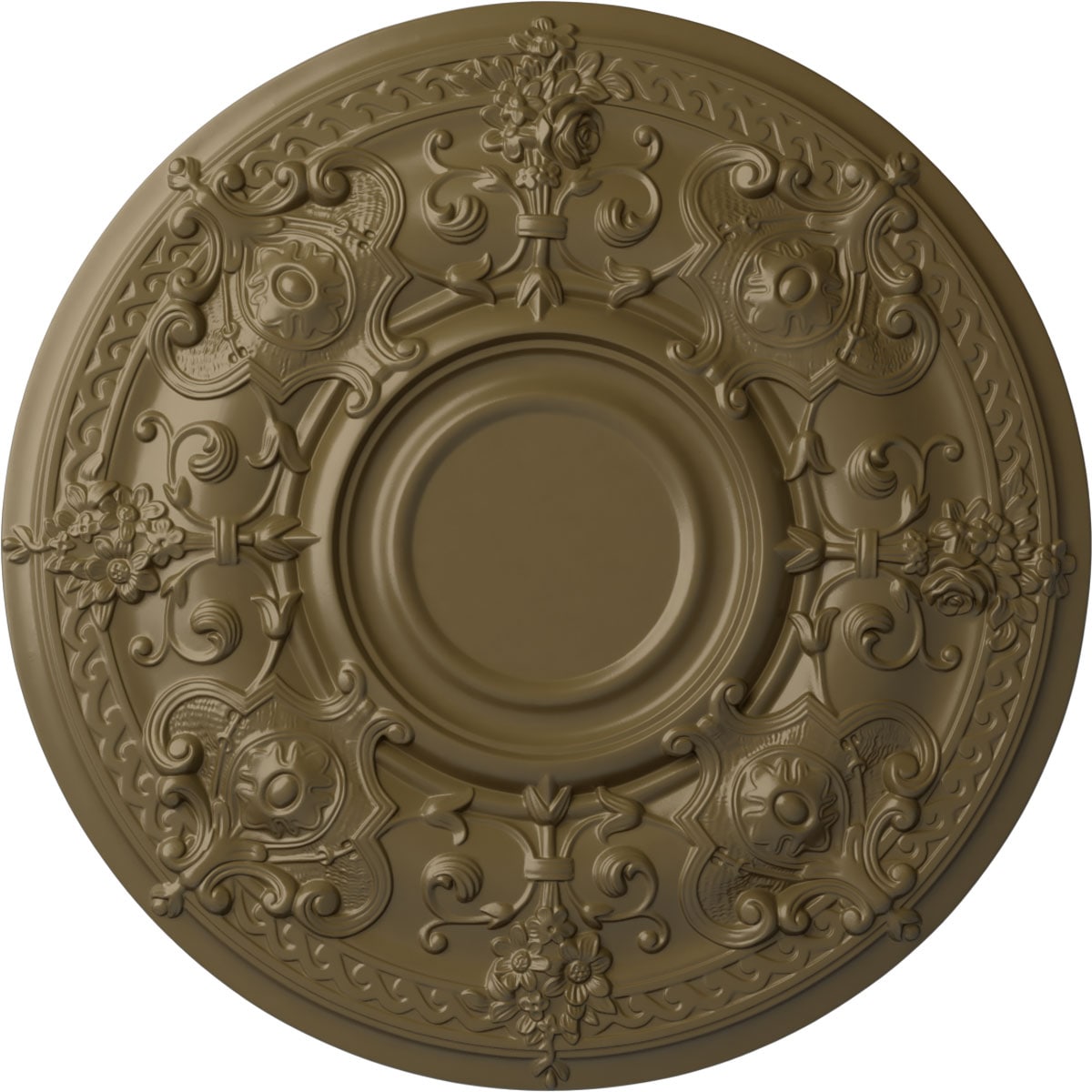 Ekena Millwork CM28OSMMF Oslo 28.125-in W x 28.125-in L Mississippi Mud Polyurethane Ceiling Medallion