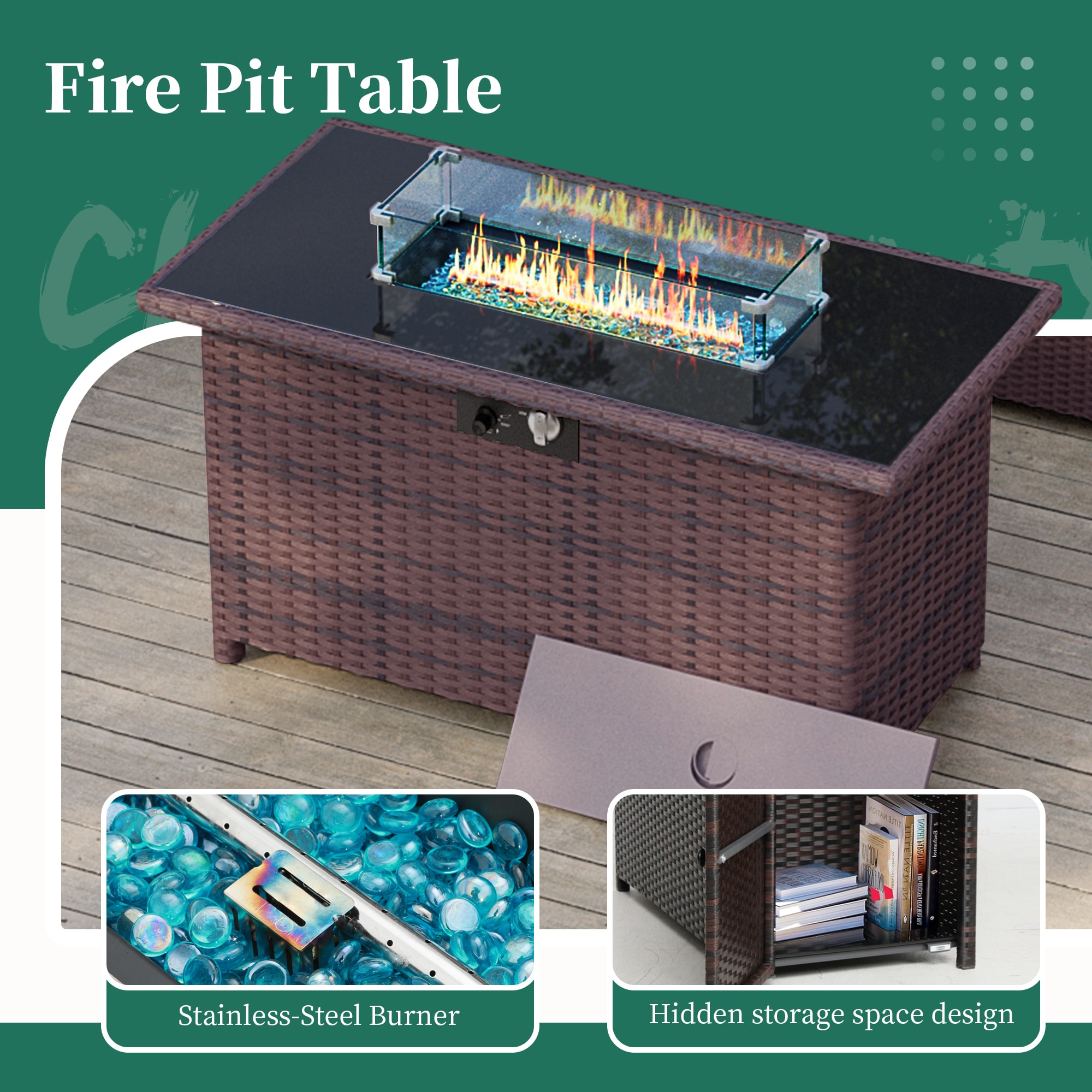 UPHA TBSF-AB43BR-LGRAY Patio-Conversation-Sets - View #6