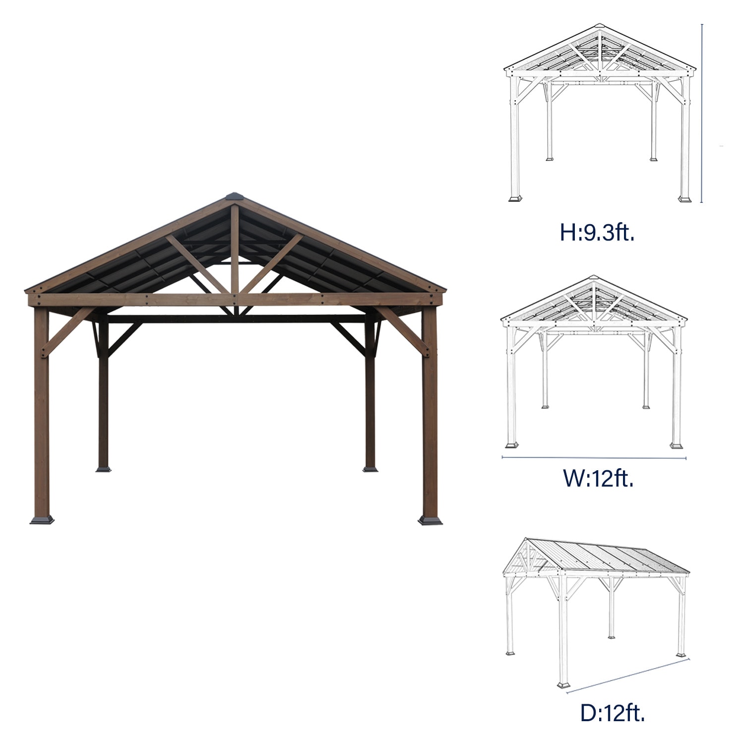 allen + roth TPGAZ2528 Wood-Resin-Gazebos - View #5