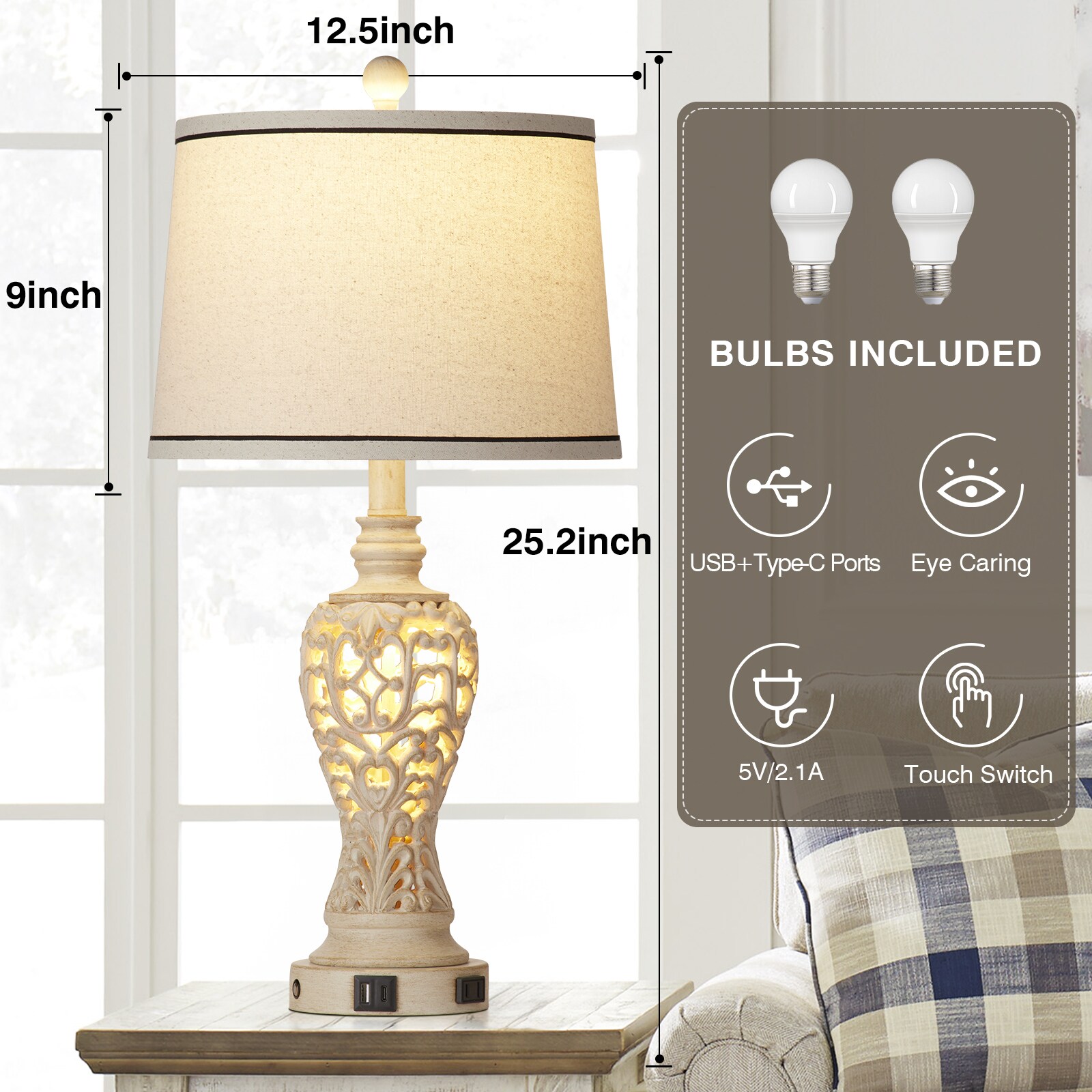 UrFurnishings TD-302 Table-Lamps - View #9
