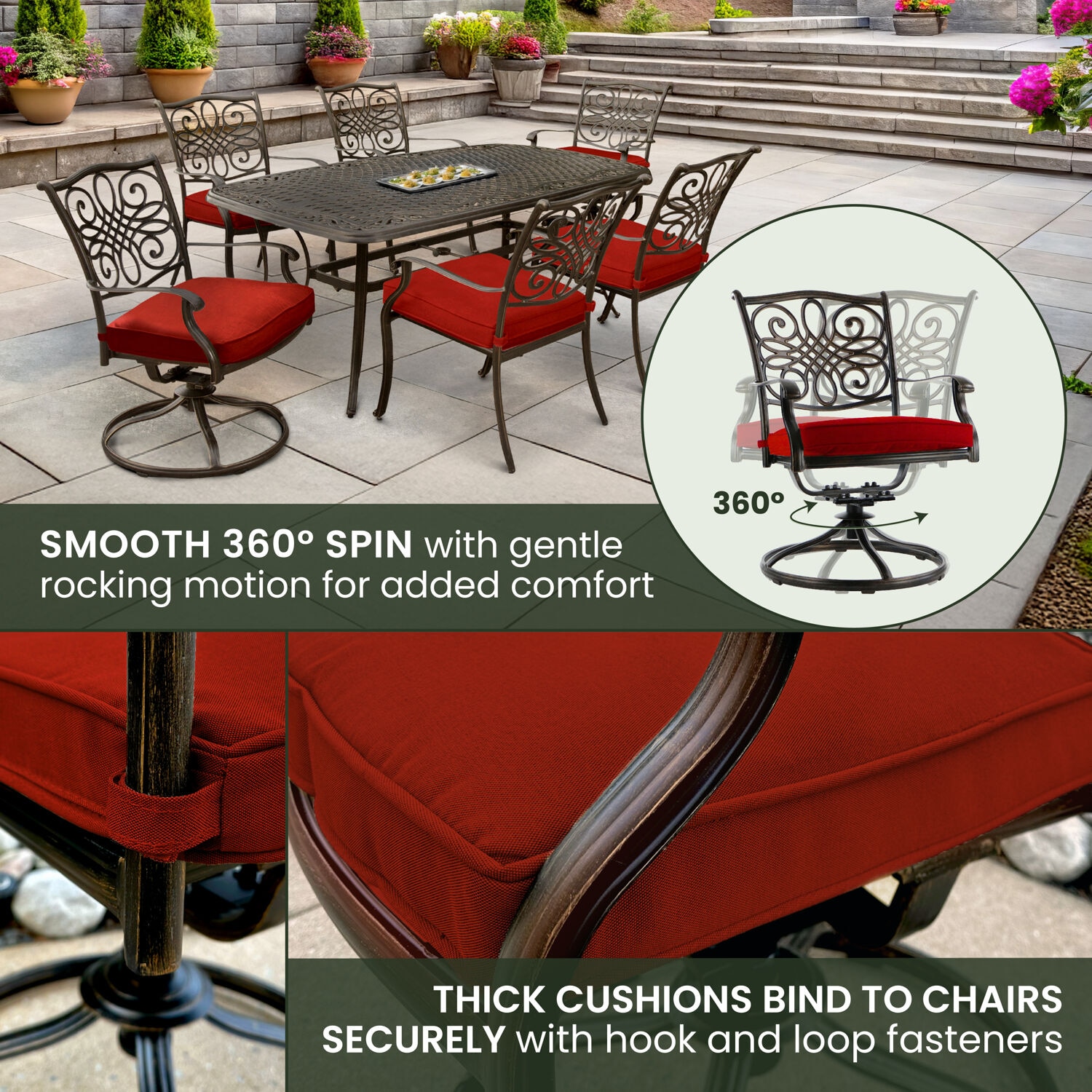 Hanover TRADDN7PCSW-RED Patio-Dining-Sets - View #6