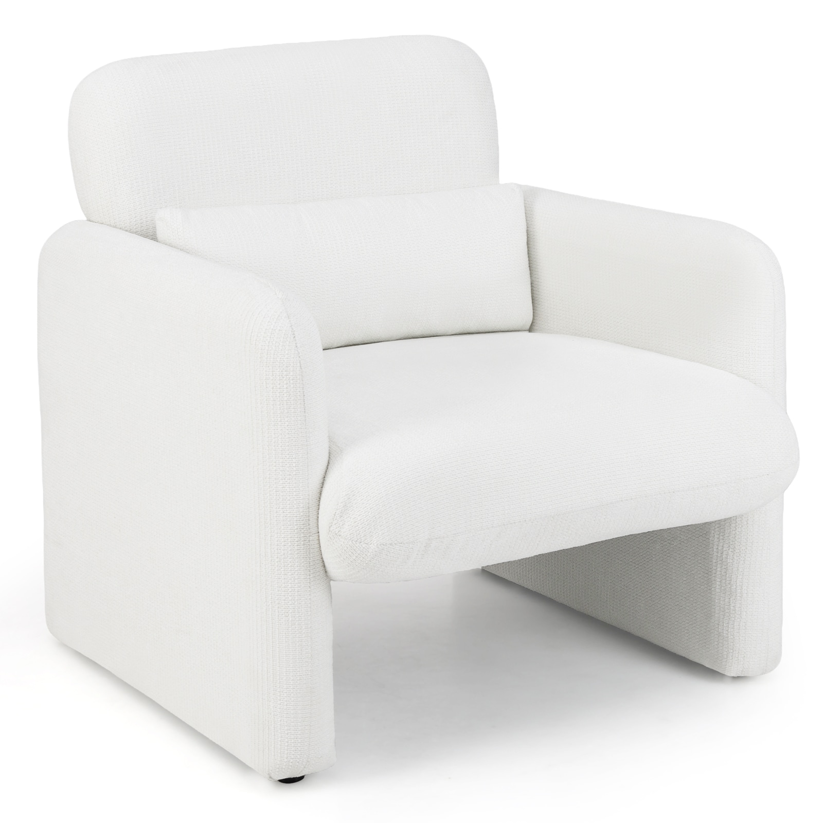 29.5 W Midcentury White Accent Armchair
