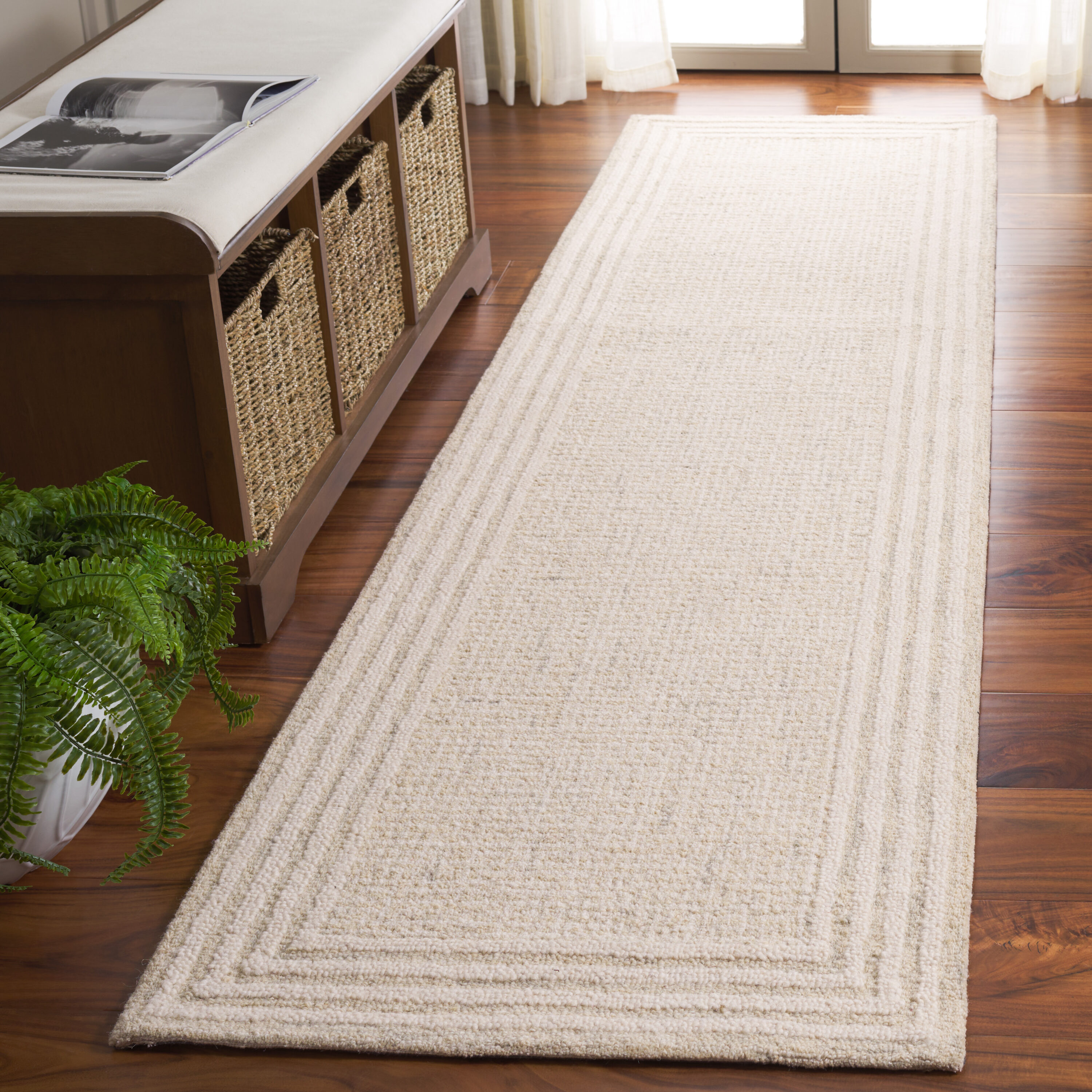  Ebony 425 Gray/Ivory Solid / Tonal 2ft-3in x 7ft Runner Rug