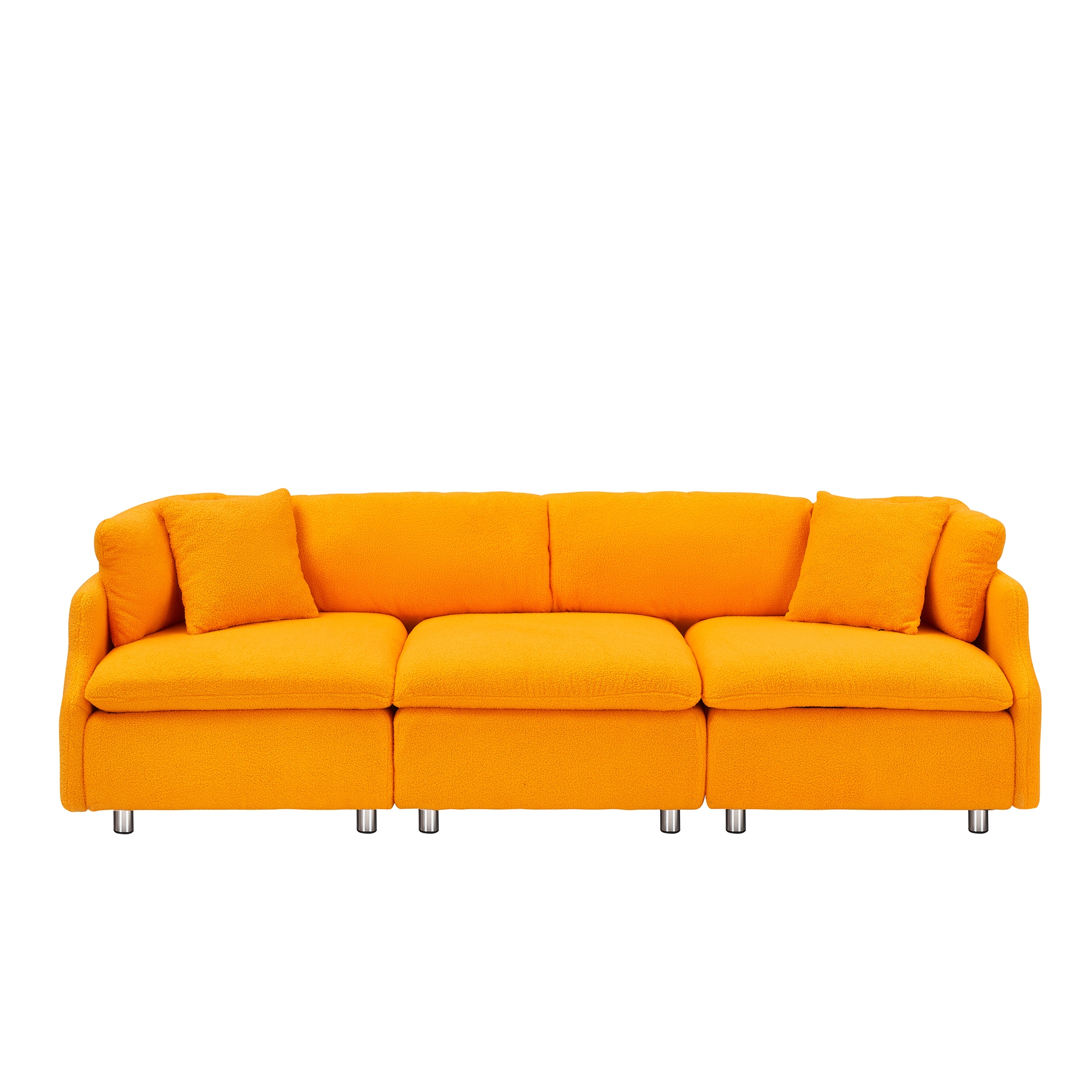 Bybafun YD2700136 95.3-in Modern Orange Sofa