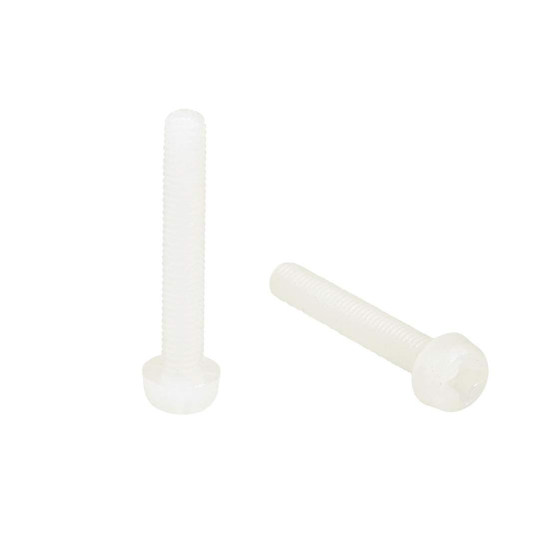 UUDULY  M3x20mm Threaded Nylon Phillips Cross Pan Head Machine Screws Bolts White 50 Pieces durable home and garden accessory designed for