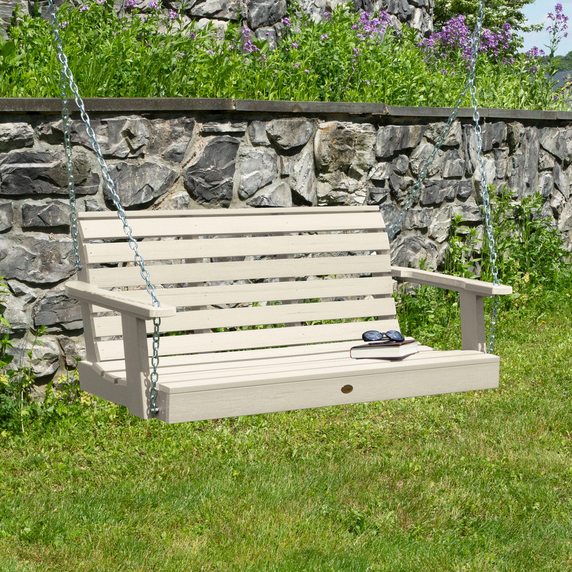 highwood AD-PORW2-WAE The Weatherly 2 -person Whitewash Recycled plastic Outdoor Swing