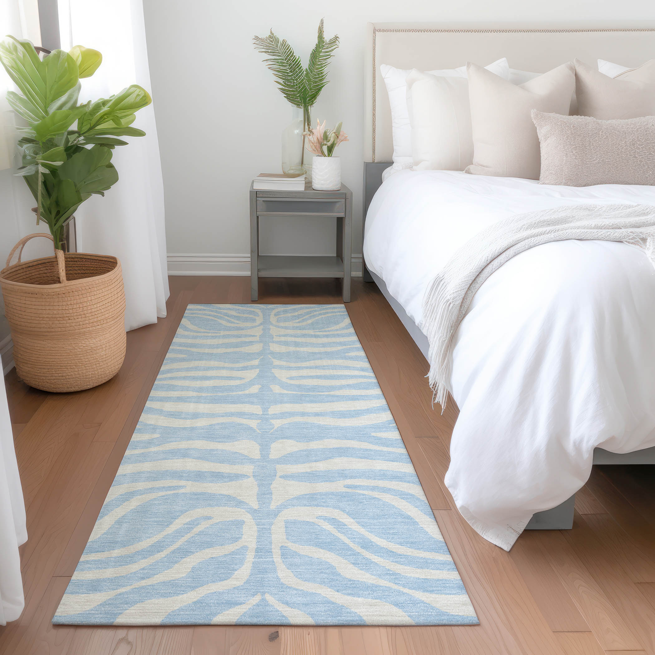 Addison Rugs ACN1042SK2X8 Chantille ACN1042SK 2 x 7 (ft) Polyester Sky Rectangular Indoor/Outdoor Geometric Machine washable Runner rug