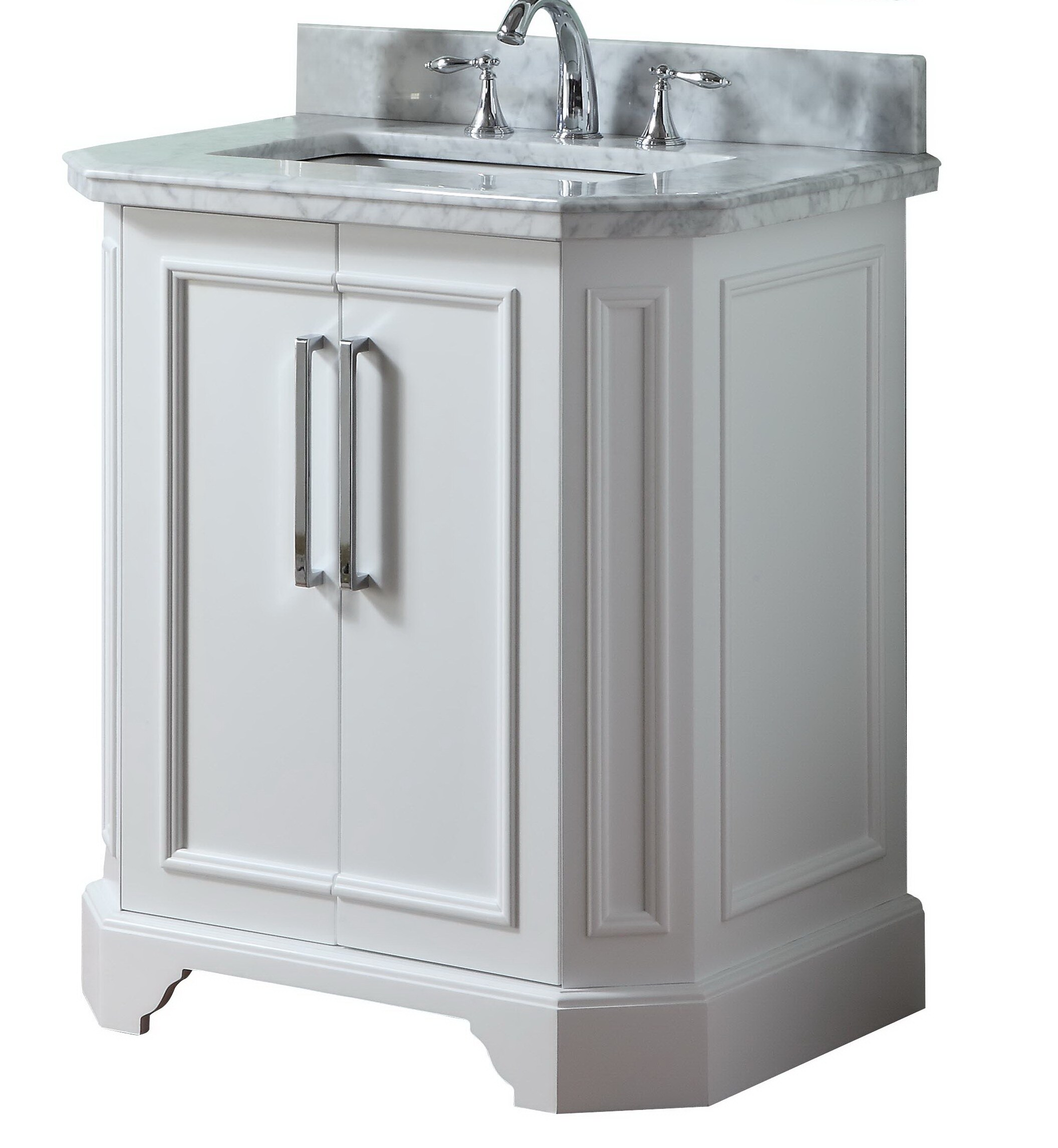 Allen Roth Delancy White Undermount Single Sink Bathroom Vanity With   00776889 