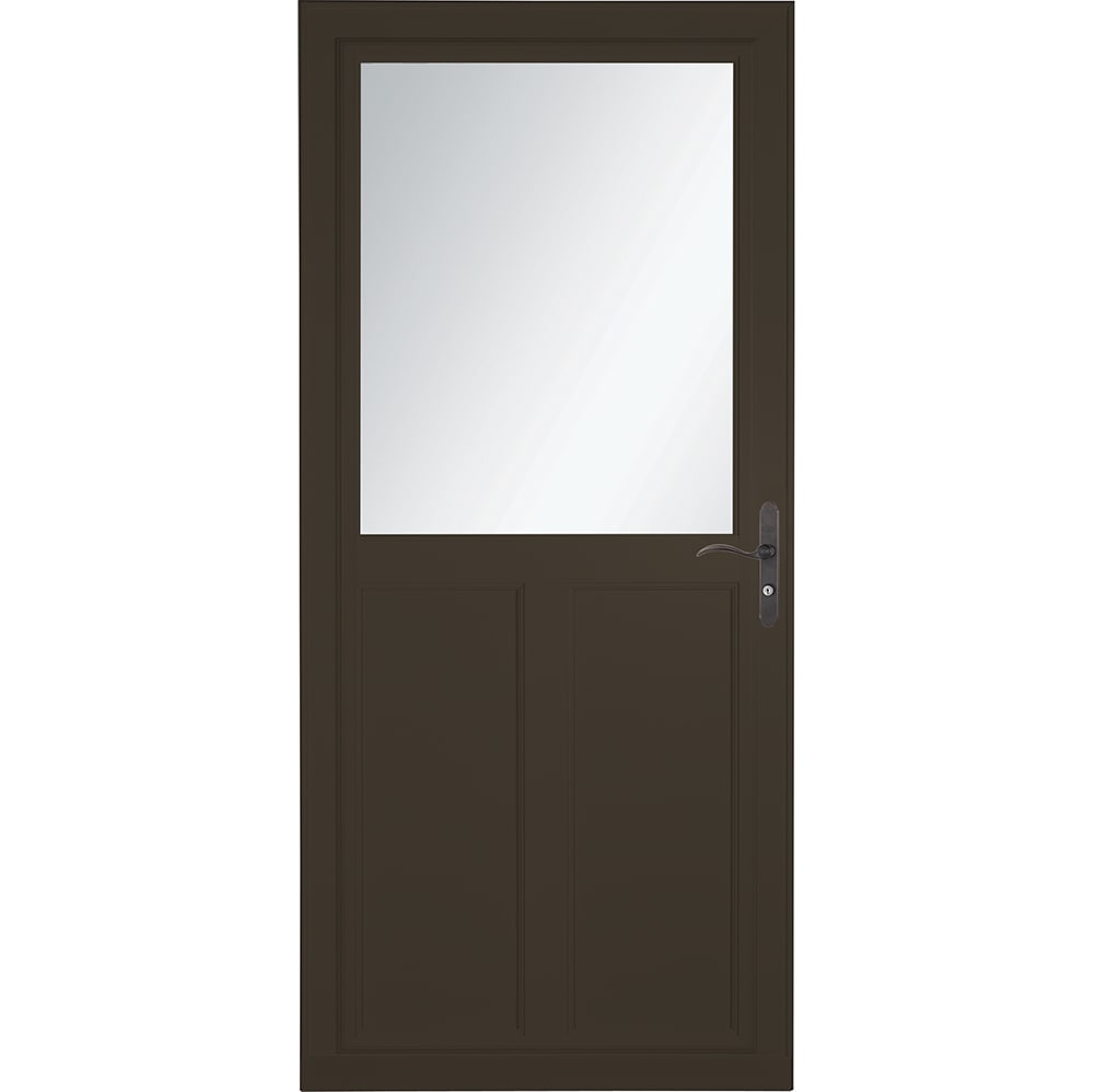 Tradewinds Selection 36-in x 81-in Elk High-view Retractable Screen Aluminum Storm Door with Aged Bronze Handle in Brown | - LARSON 1460804257