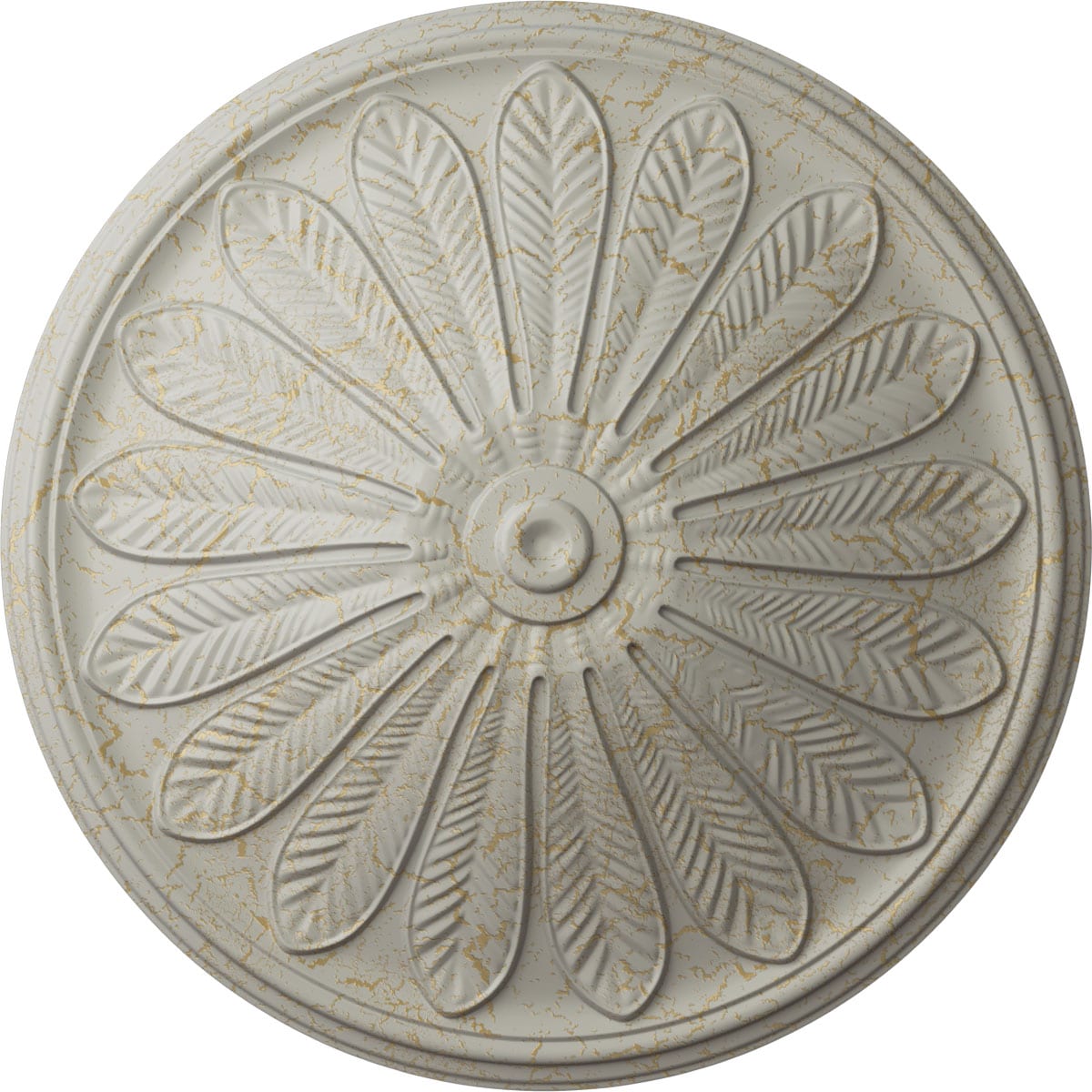 Ekena Millwork CM25BRPCC Brontes 25.5-in W x 25.5-in L Painted Pot Of Cream Crackle Polyurethane Whole Ceiling Medallion