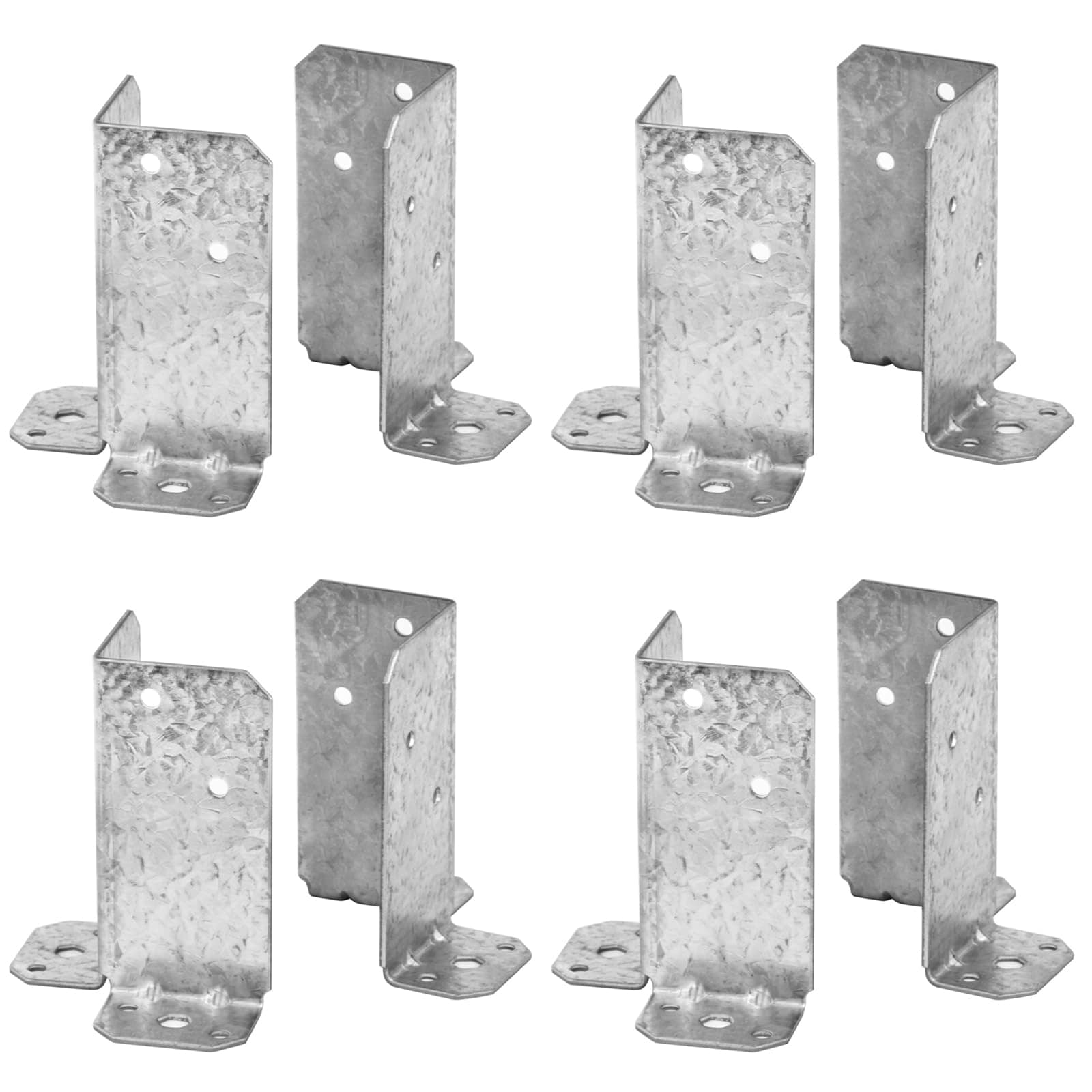 Afoxsos  8 pcs Adjustable Split Retrofit Post Base for 4x4 6x6 8x8 Wood Fence Deck Support Bracket 12 Gauge Steel Hot Dip Galvanized for Carports