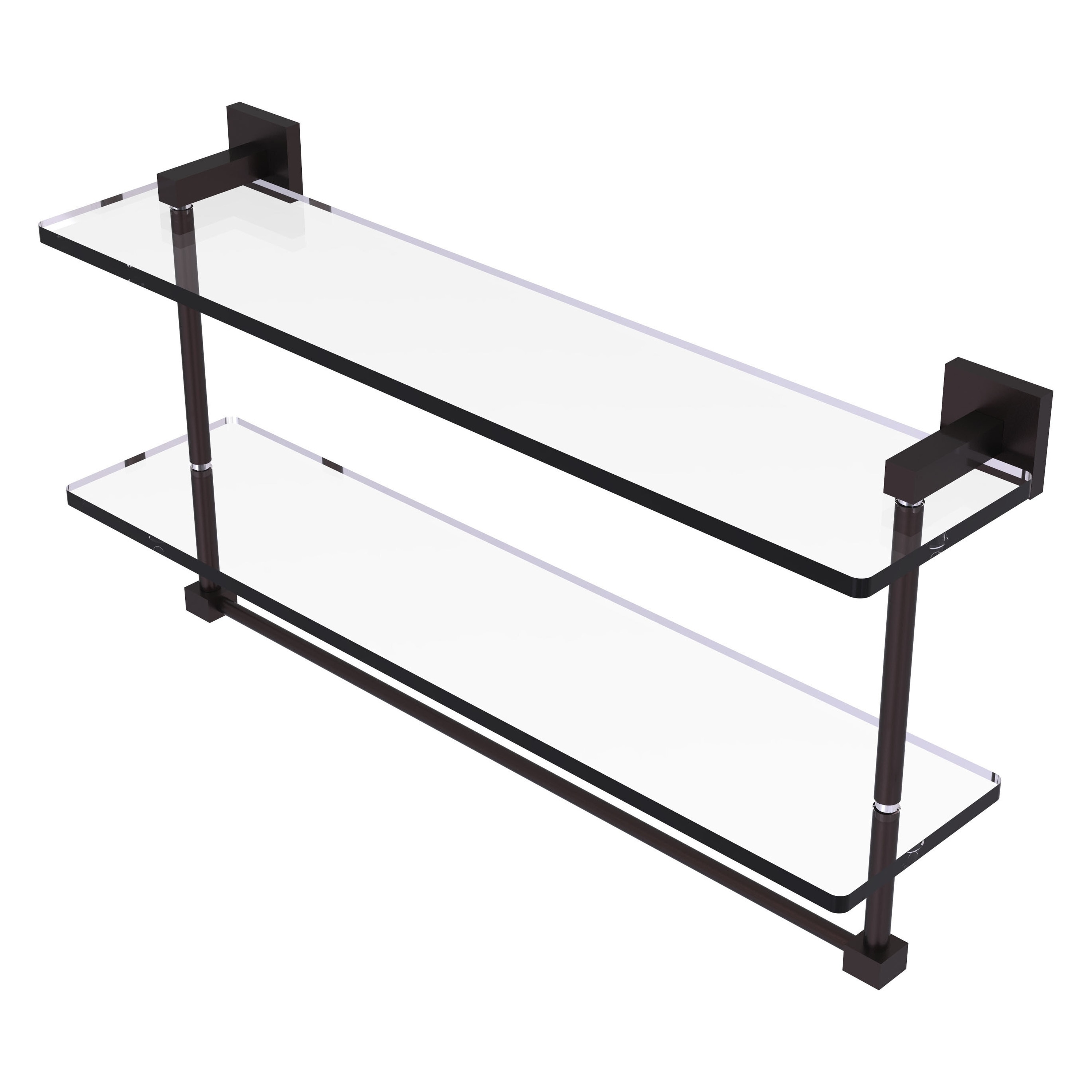 Allied Brass MT-2-22TB-ABZ Montero Antique Bronze 2 -Tier Wall mount Bathroom Shelf ( 22-in x 11.7-in x 5-in )