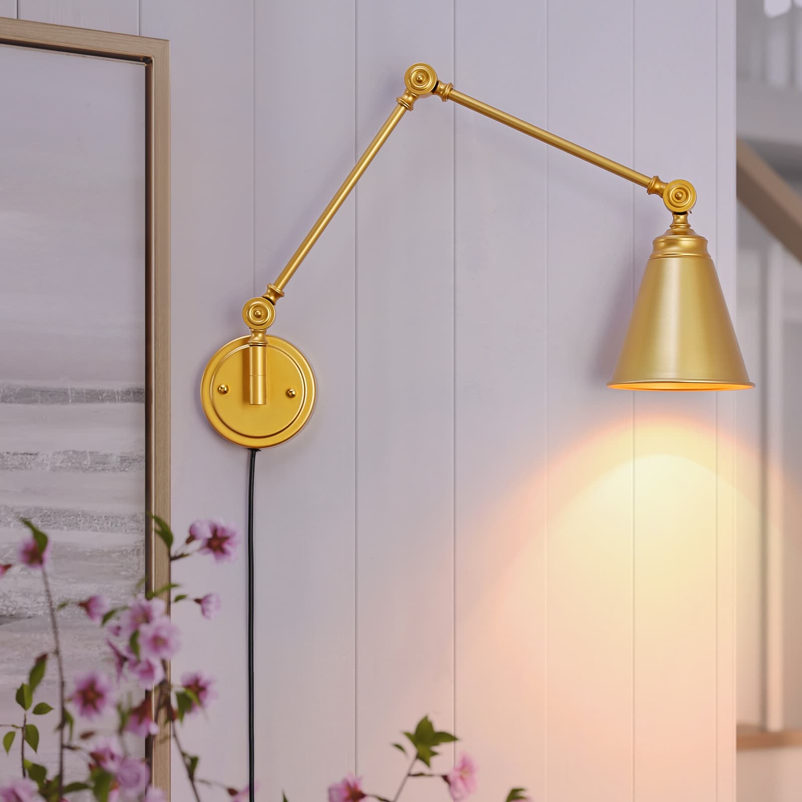 Zompoo ZP-LV274-EU-DO swinglamp 5.9-in W 1 -Light Gold Wall Sconce