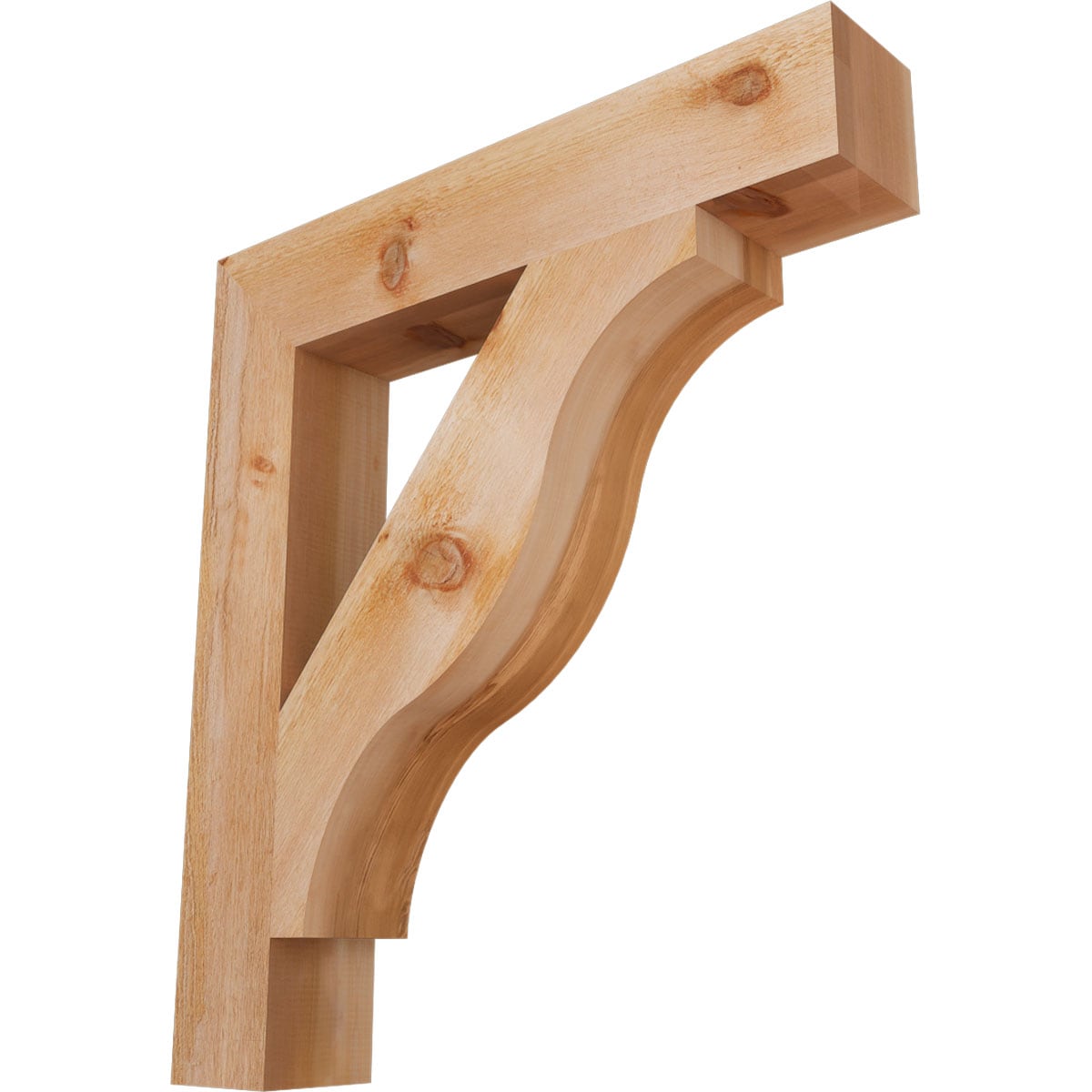 Ekena Millwork BKT06X34X38FST05RWR Funston Block Rough Sawn 6-in x 34-in x 38-in Western red cedar Brown Wood Standard bracket