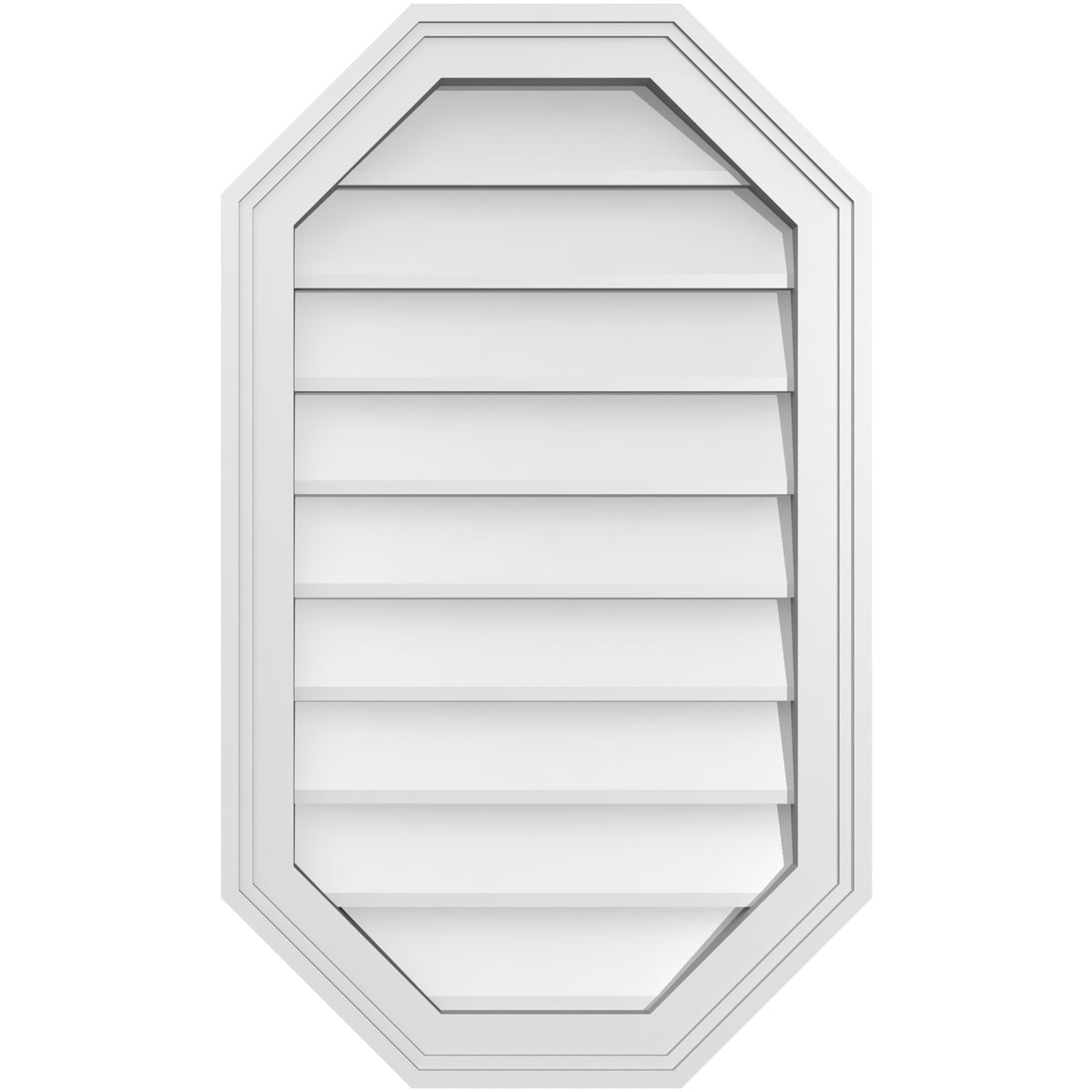 Ekena Millwork GVPOV18X3002SN 18-Inches x 30-Inches Off-white Octagon PVC Gable Louver Vent