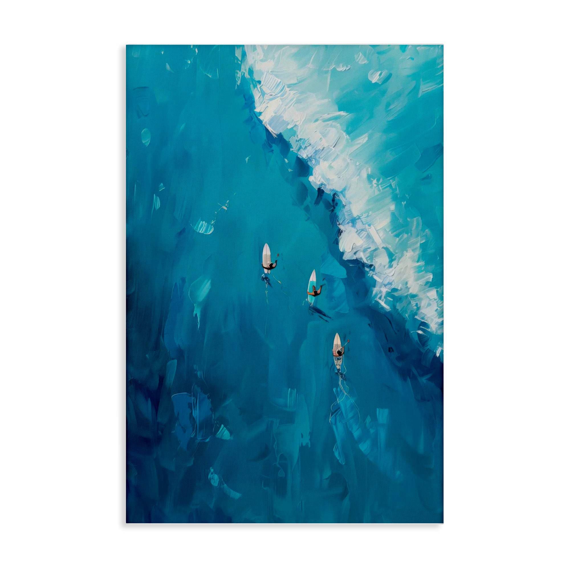 Stupell Industries BT-721-CN-20X30 Aerial Surfers Approaching Wave Canvas design by LSR Design Studio