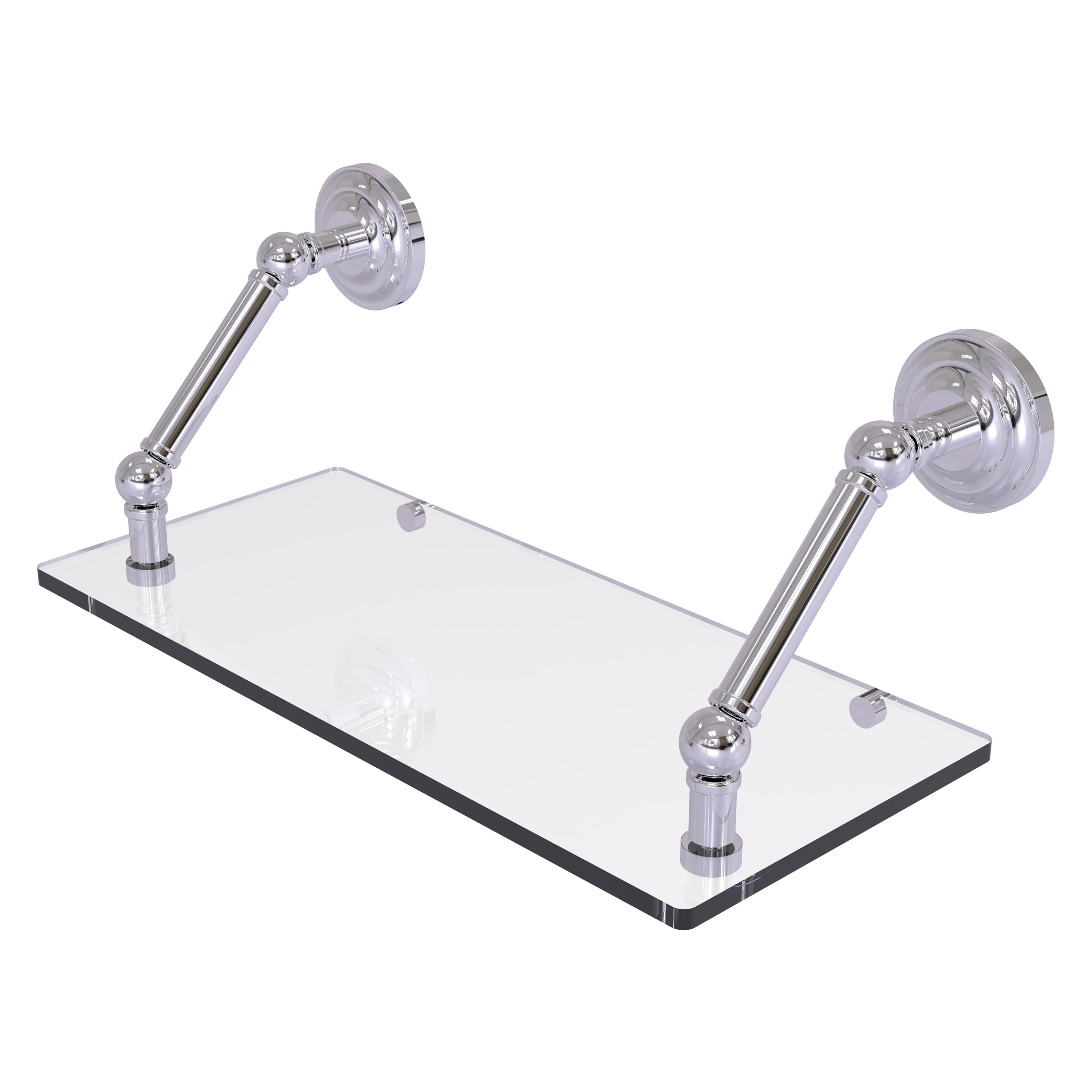Allied Brass PQN-1-18-PC Prestige Que New Polished Chrome 1-Tier Wall Mount Bathroom Shelf (18-in x 8-in)
