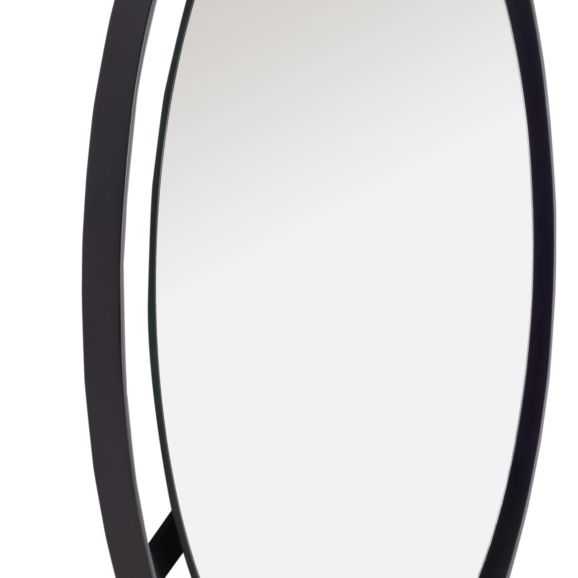 Radlin 22'' Round Black Metal Framed Wall Mirror