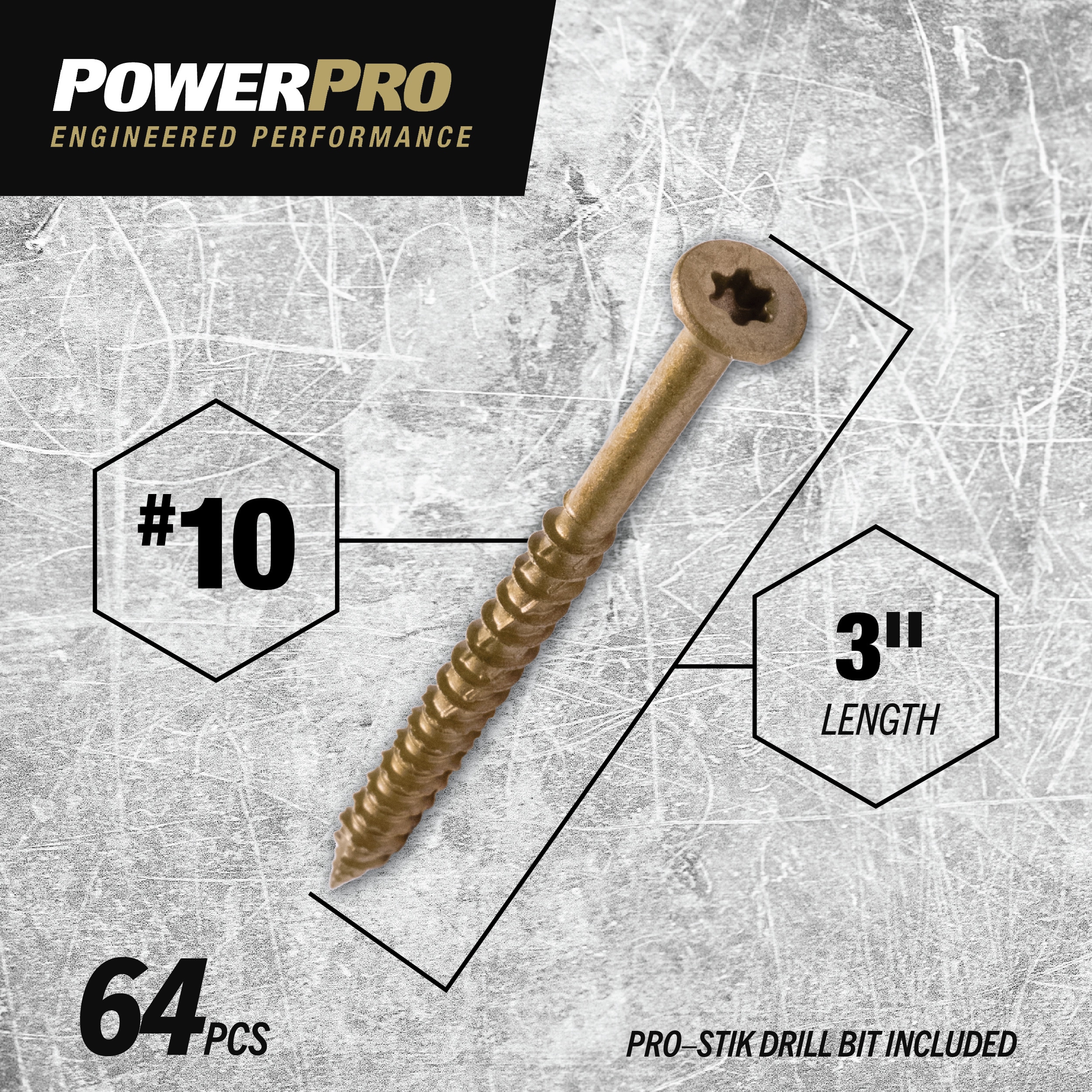 Power Pro #10 x 3-in Epoxy One Exterior Wood Screws in the Wood