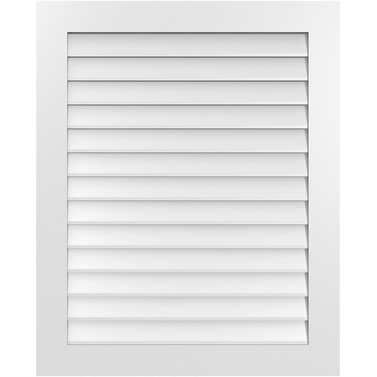 Ekena Millwork GVPVE34X4201SN 34-Inches x 42-Inches Off-white Rectangle PVC Gable Louver Vent