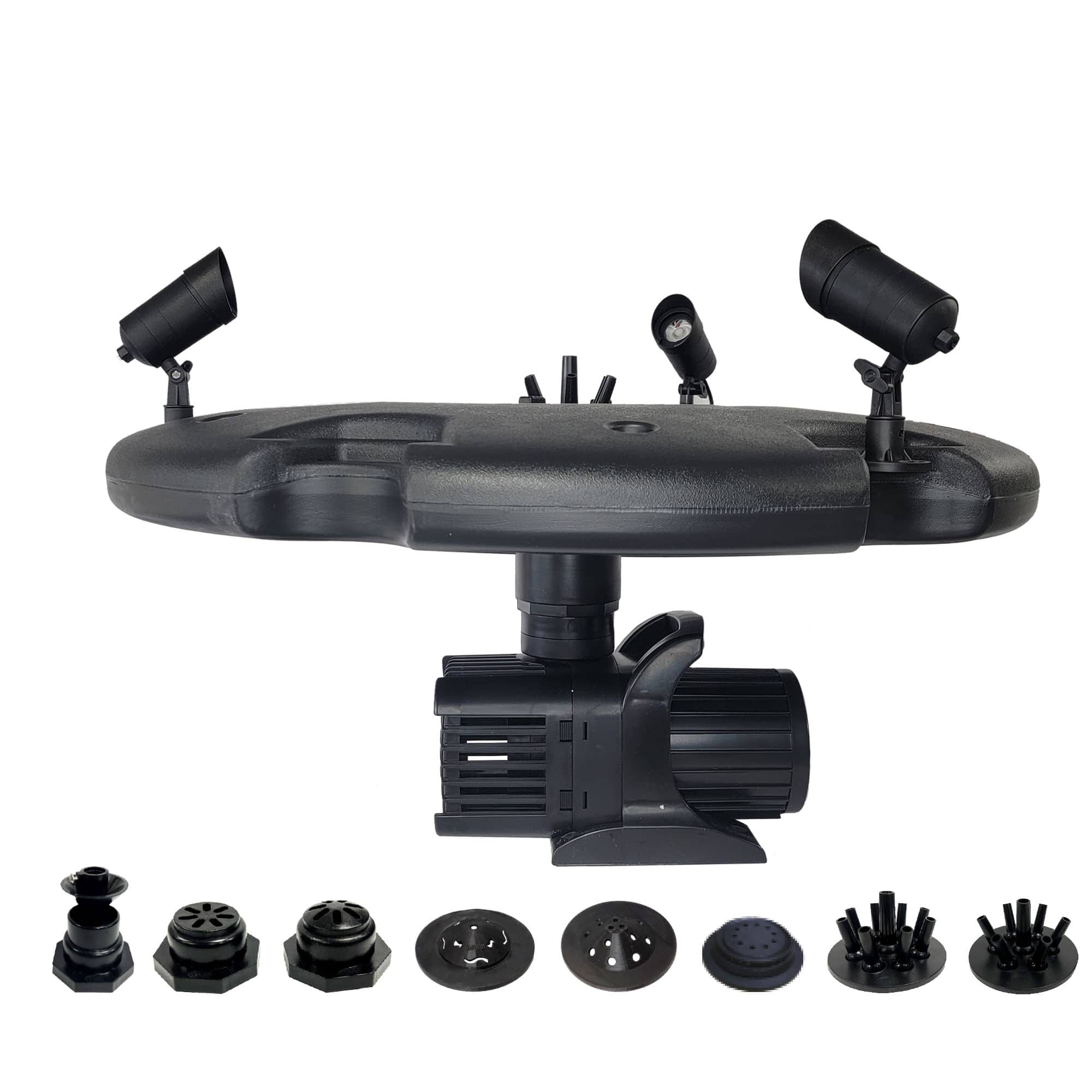 Half Off Ponds 1.5 HP Floating Fountain and Pond Aerator with 200 Ft Cord 12500 GPH Pump and Color-Changing LED Lights