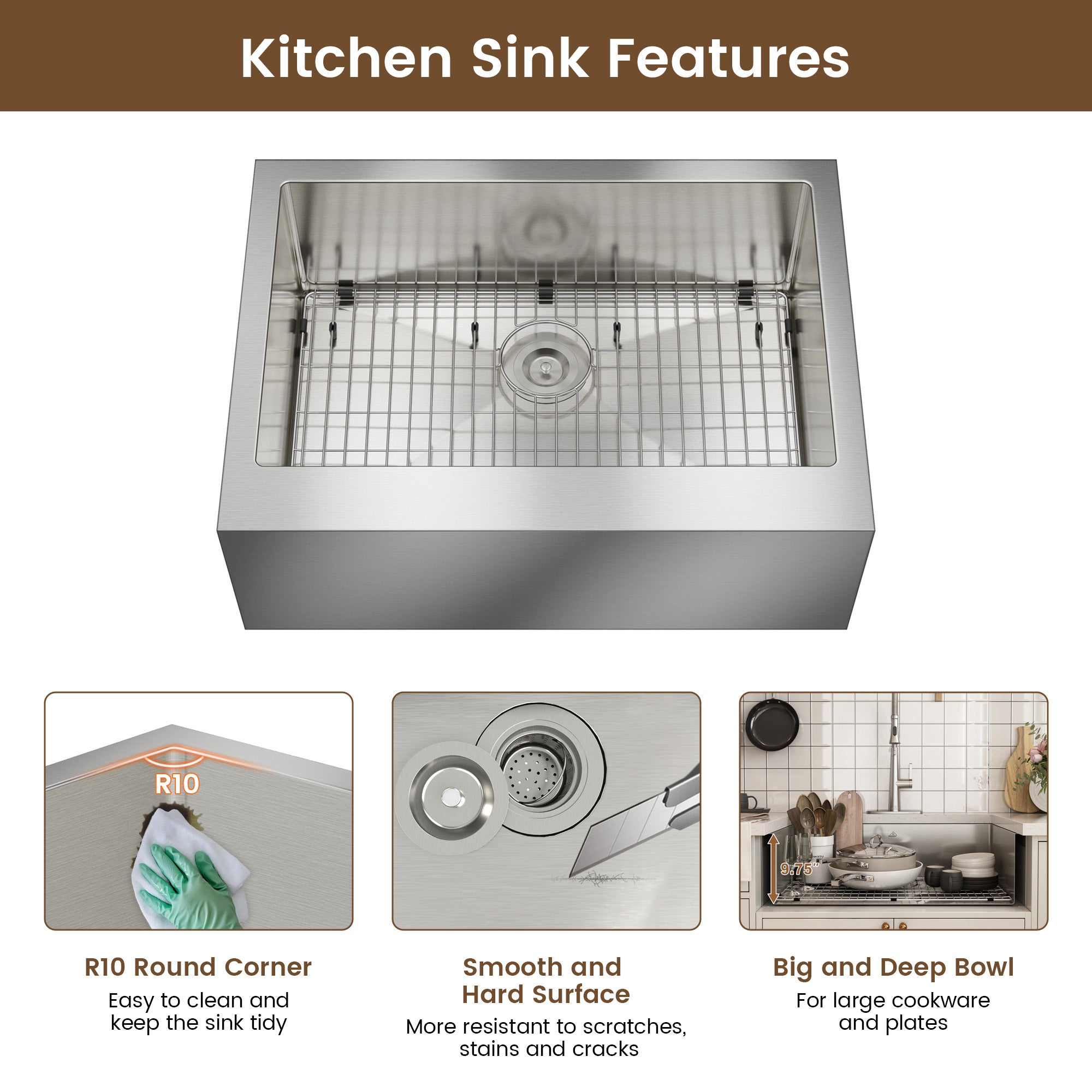 Boyel Living BLKE05038F3022S Kitchen-Sinks - View #6