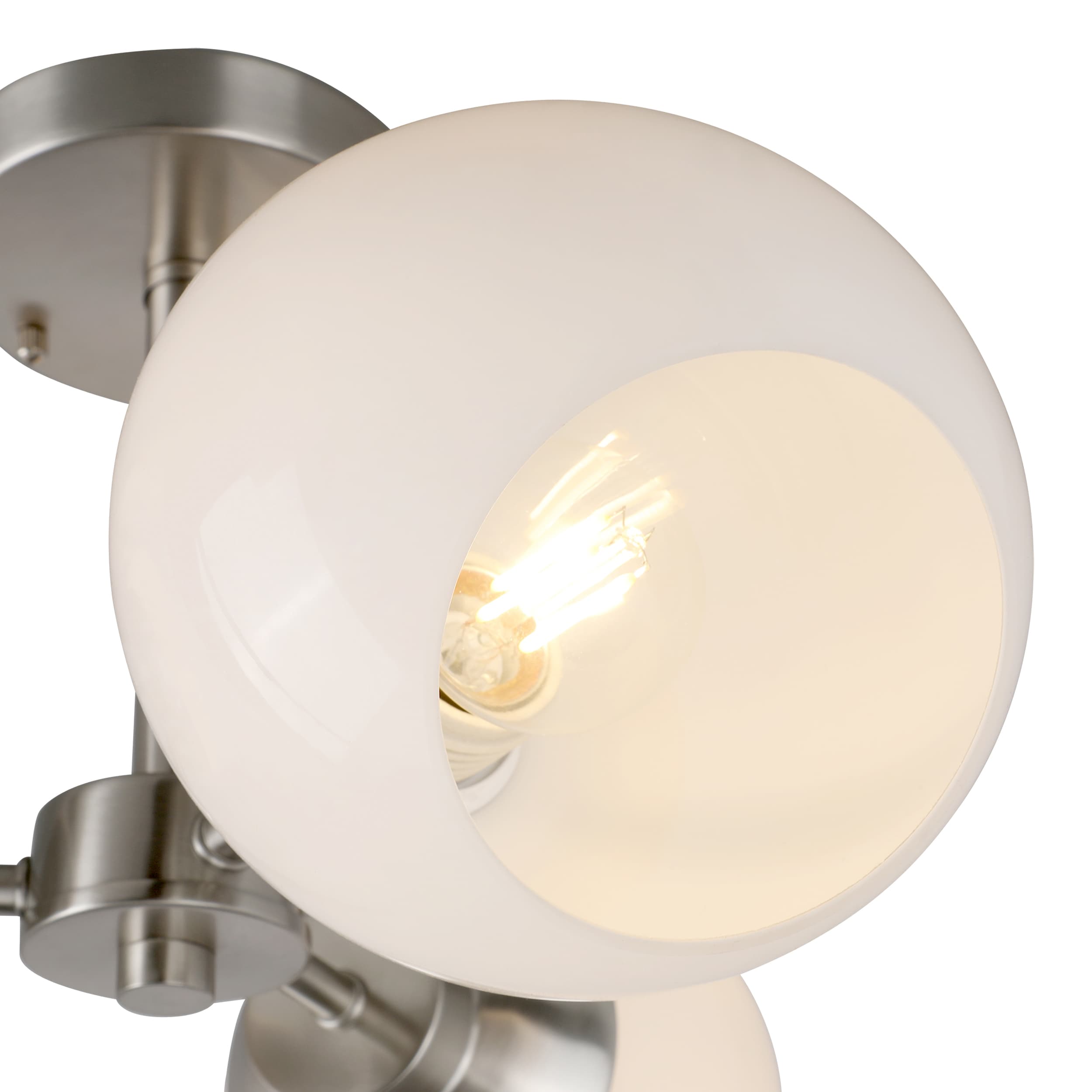 Origin 21 Cyprus 3-Light 18-in Brushed Nickel LED; Semi-Flush Mount Light | LFL8203AX-01 BN