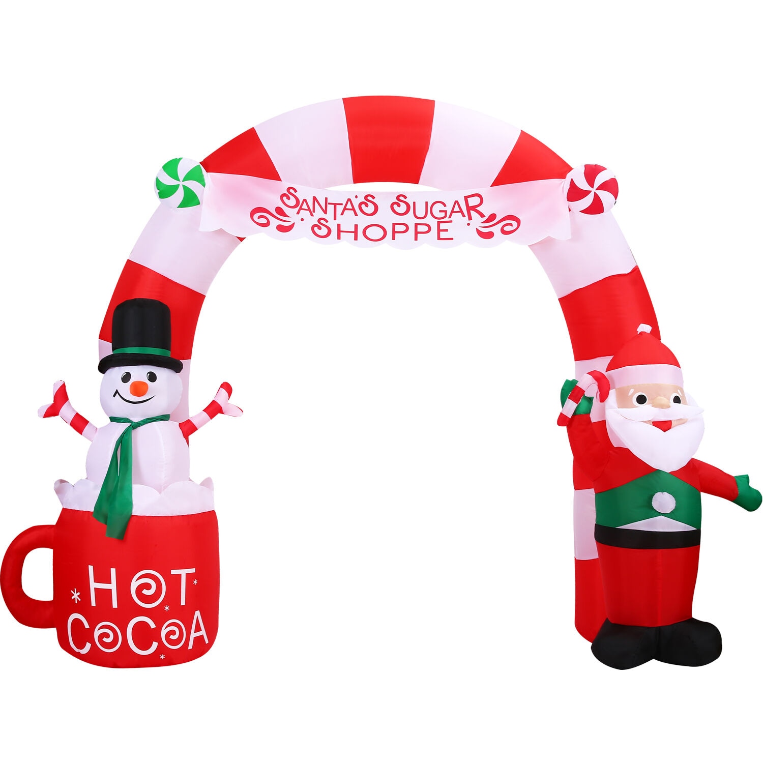 Fraser Hill Farm FHFXMASARCH091-L 10-Feet Lighted Merry Christmas Inflatable