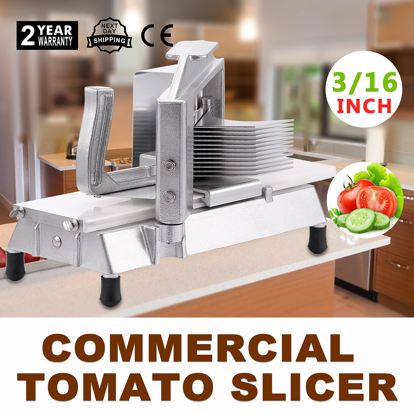 VEVOR Commercial Tomato Slicer 3/8 Heavy Duty Tomato Slicer