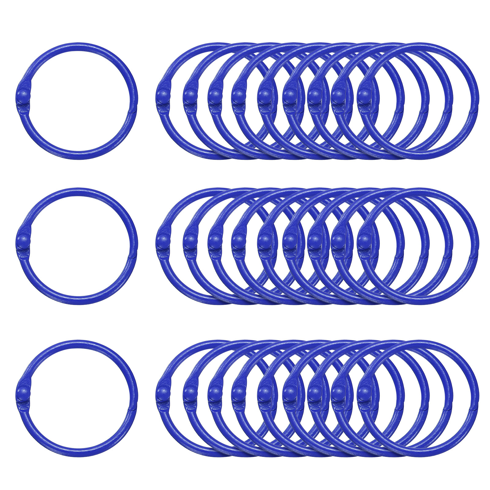 Harfington 50pcs Binder Rings 1 Inch Loose Leaf Binder Ring Metal Book Rings Colorful Loose Leaf Rings for Index Cards Keychain Key Notebook Rings for Home Office Dark Blue #S26051100UX9031